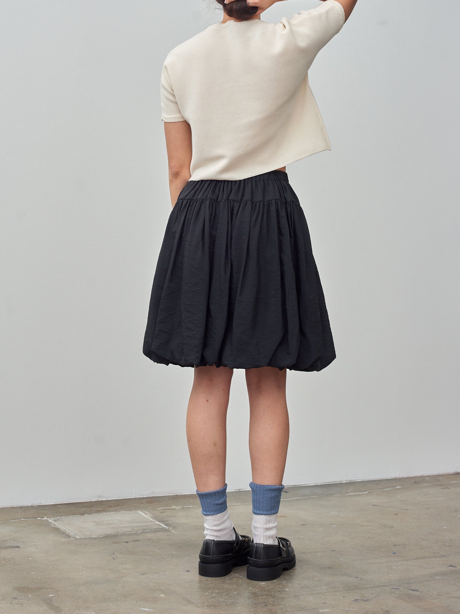 Namu Shop - Sara Lanzi Knitted Light Cotton T-Shirt - Milk