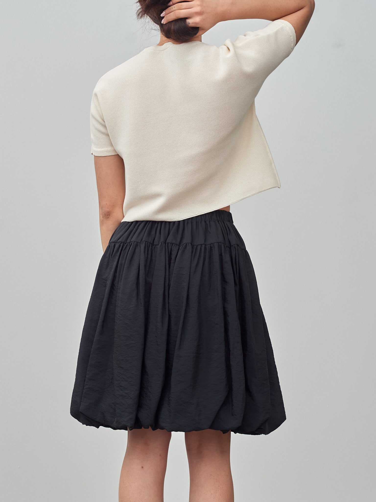 Namu Shop - Sara Lanzi Ripstop Balloon Skirt - Black
