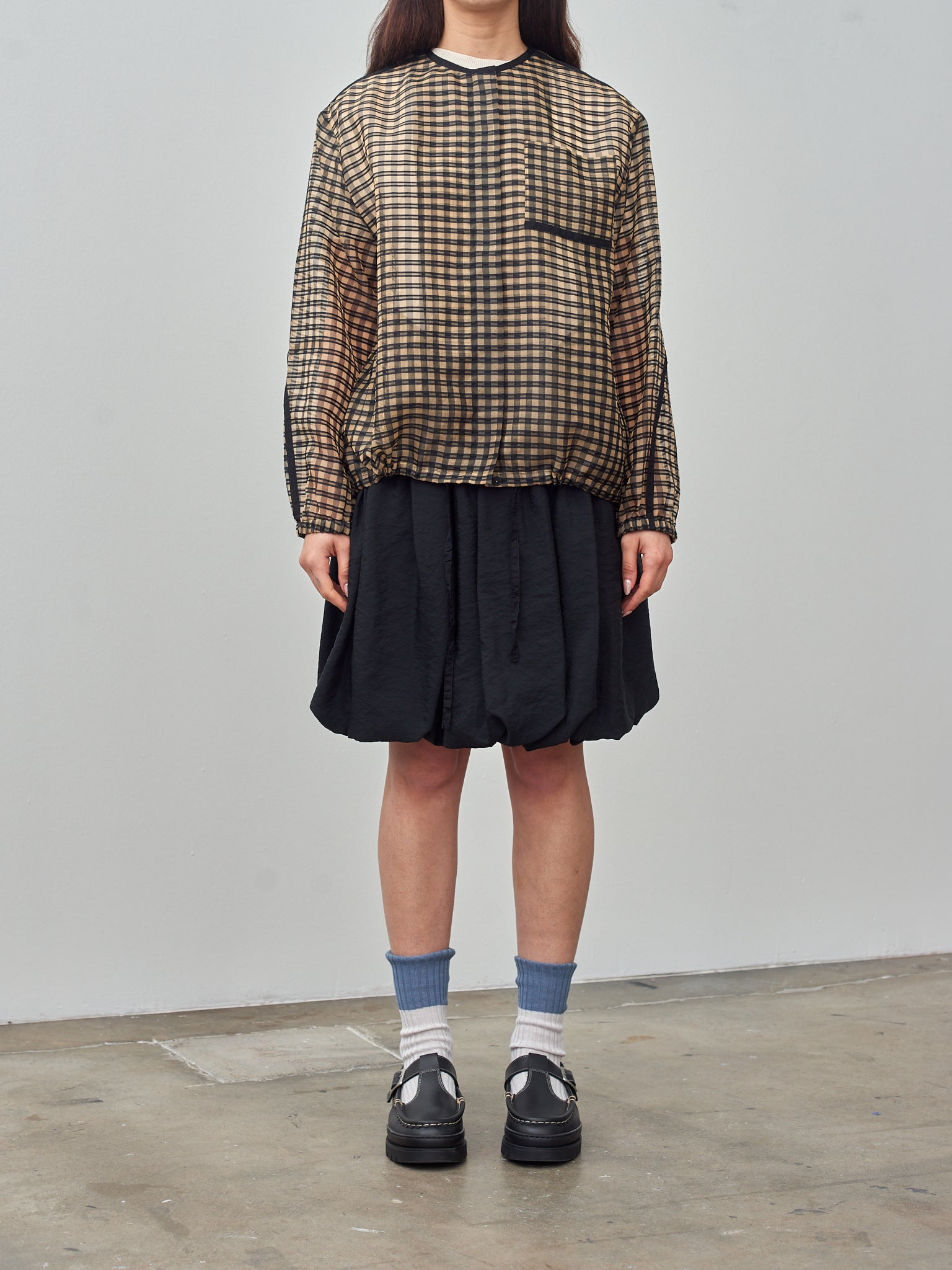 Namu Shop - Sara Lanzi Organza Bomber Jacket - Vichy Check