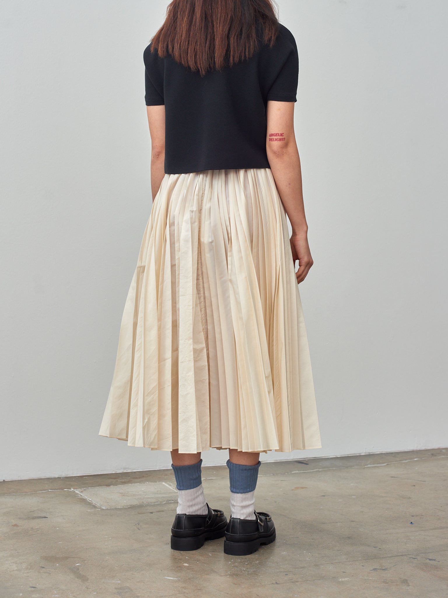 Namu Shop - Sara Lanzi Knitted Light Cotton T-Shirt - Black