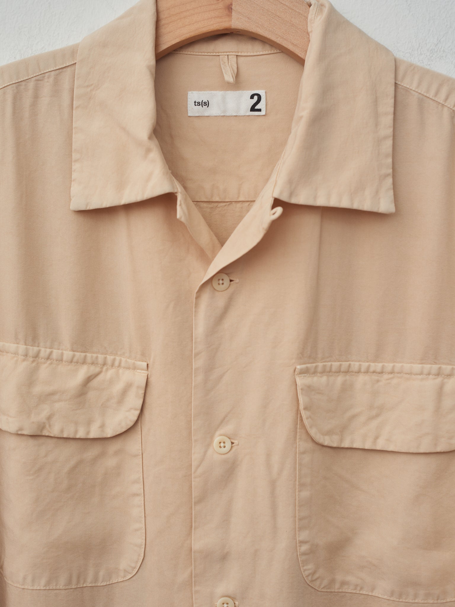 Namu Shop - ts(s) Garment Dye Round Flap Pocket Shirt - Cream