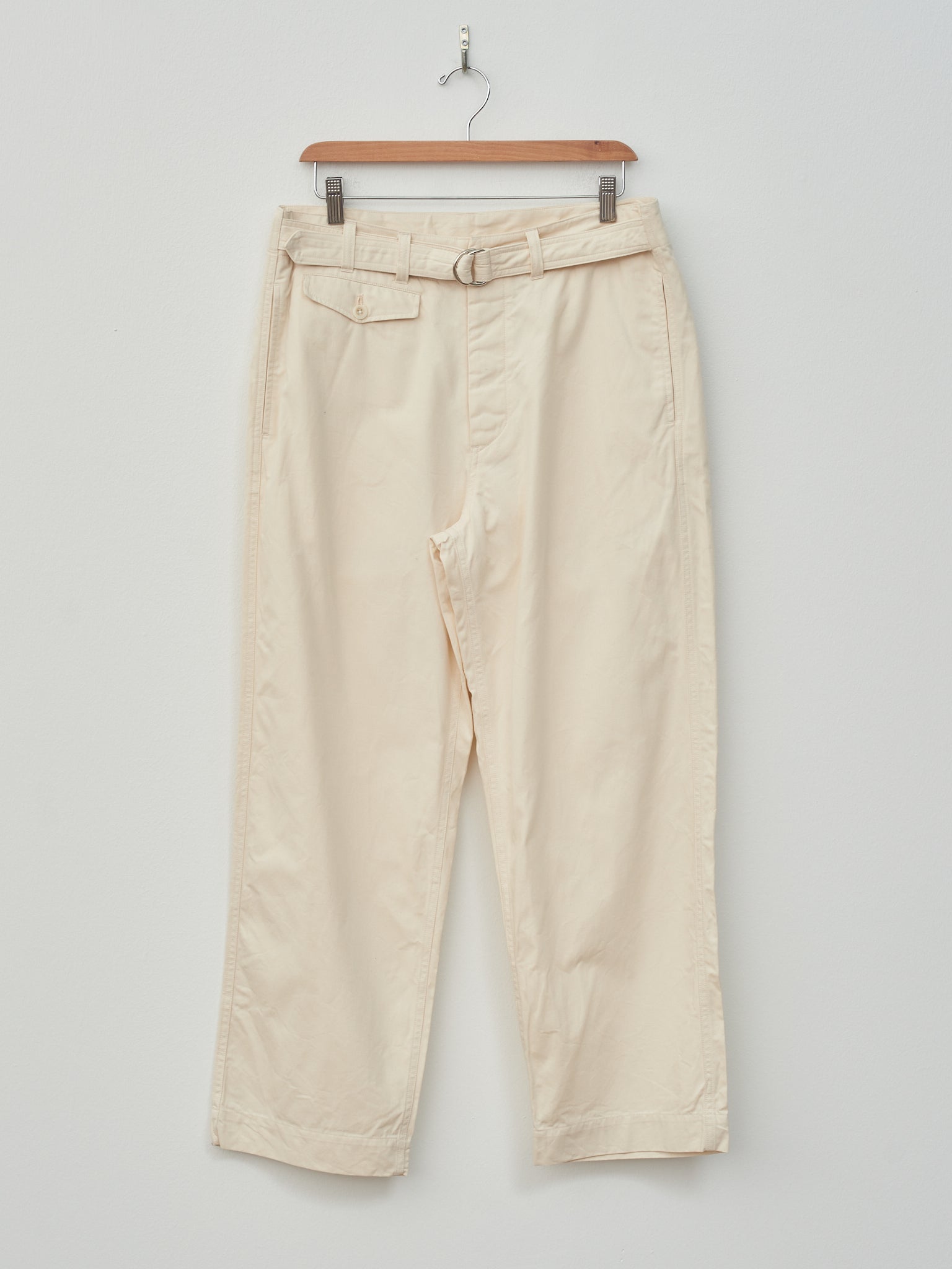 Namu Shop - ts(s) Cotton Slub D-Ring Belted Pants - Natural