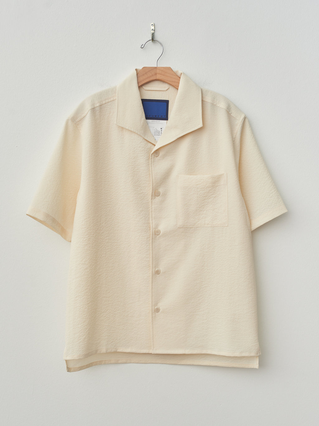 Namu Shop - Document Cotton Seersucker Summer Shirt - Off White