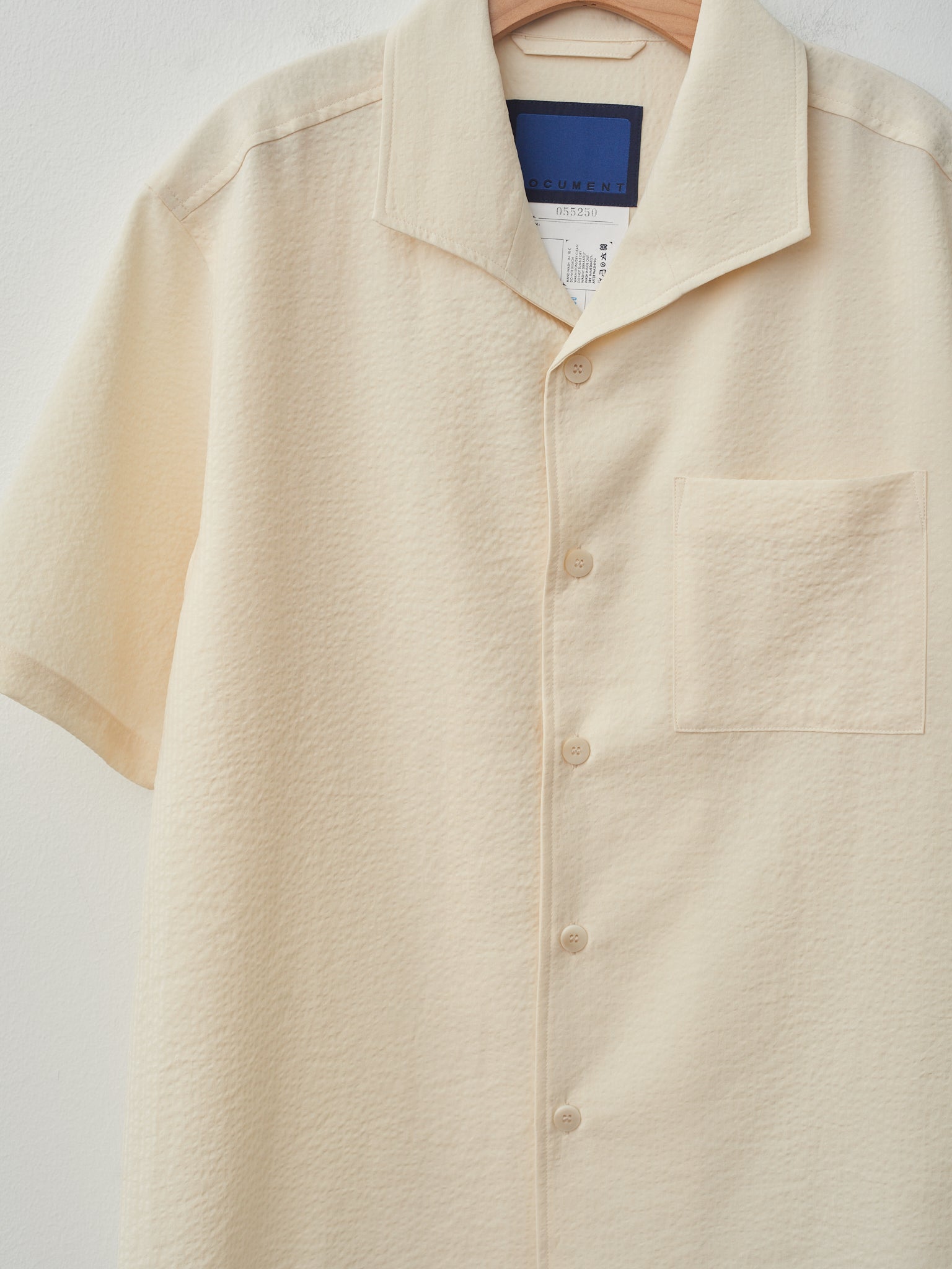 Namu Shop - Document Cotton Seersucker Summer Shirt - Off White