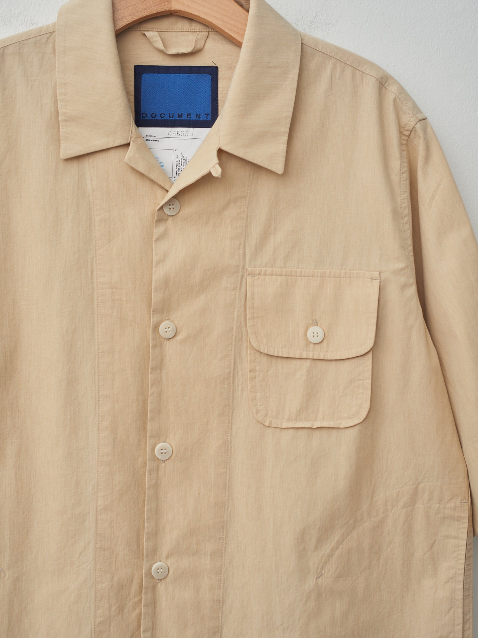 Namu Shop - Document Cotton Capri Shirt - Beige