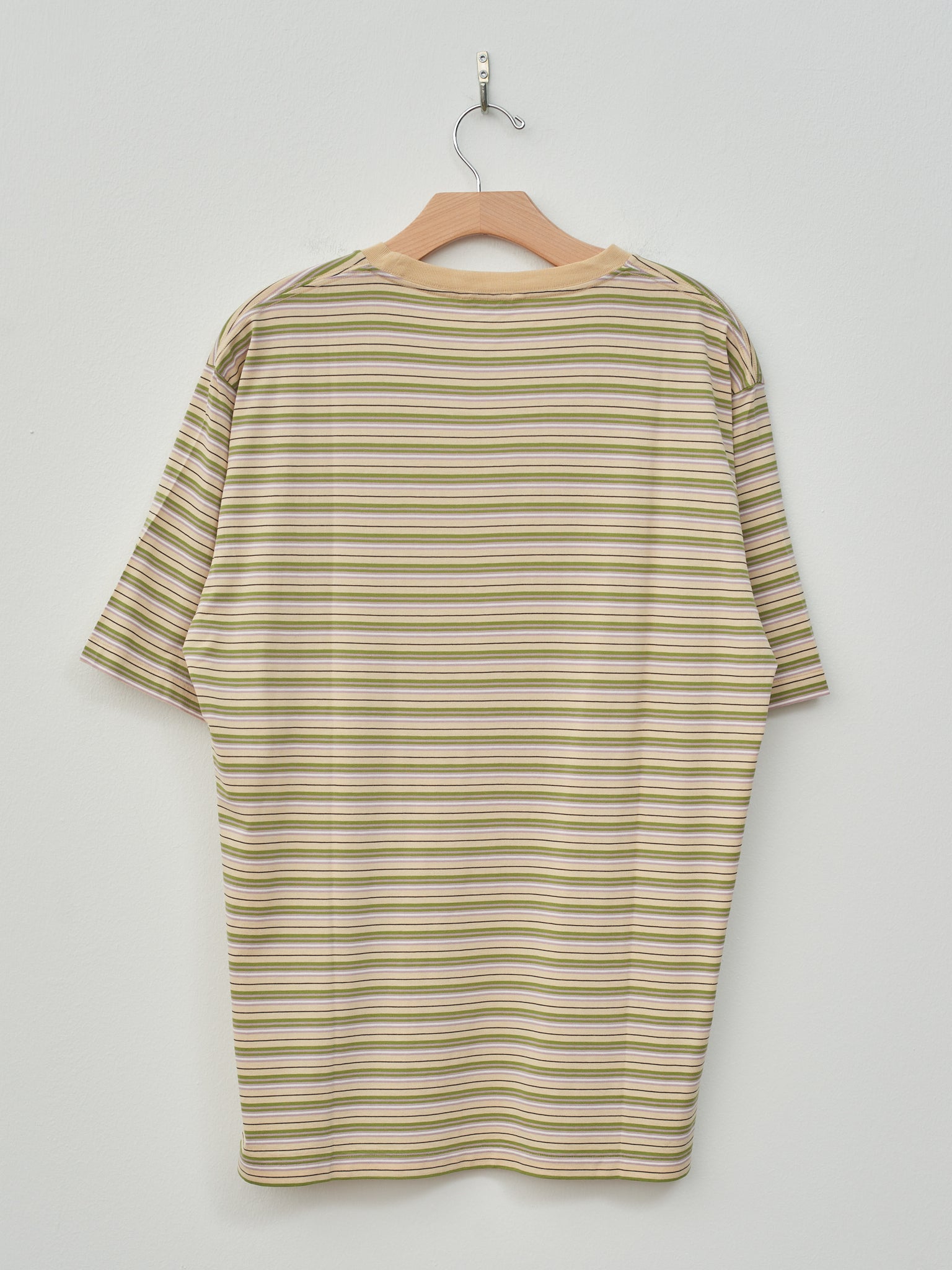 Namu Shop - Auralee Hard Twist Cotton Border Tee - Beige Border
