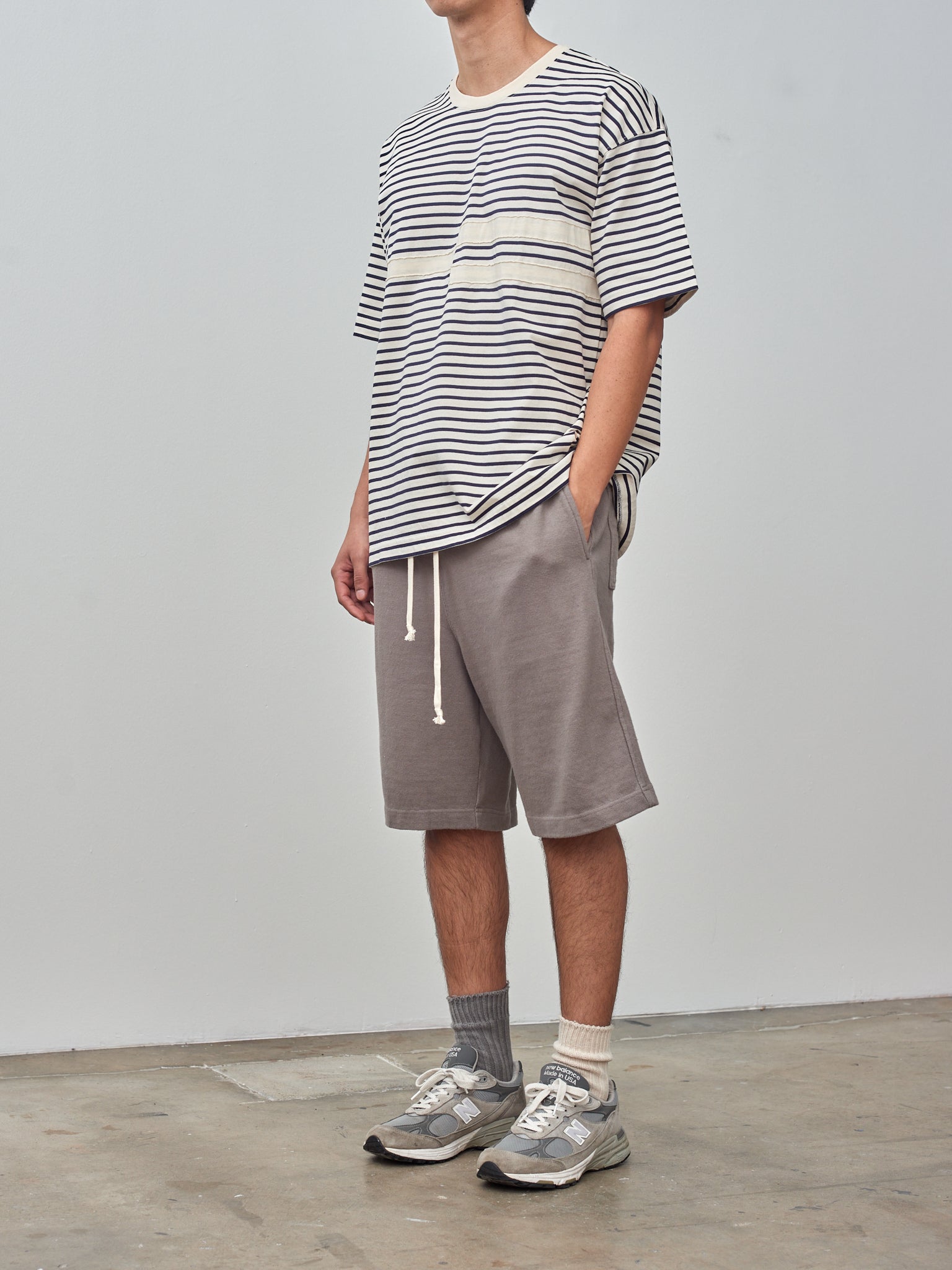 Namu Shop - ts(s) Soft Heavy Jersey Easy Big Shorts - Gray