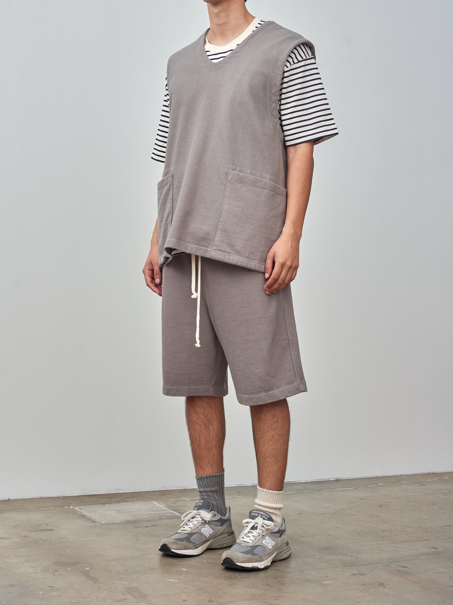 Namu Shop - ts(s) Soft Heavy Jersey Patch Pocket Vest - Gray