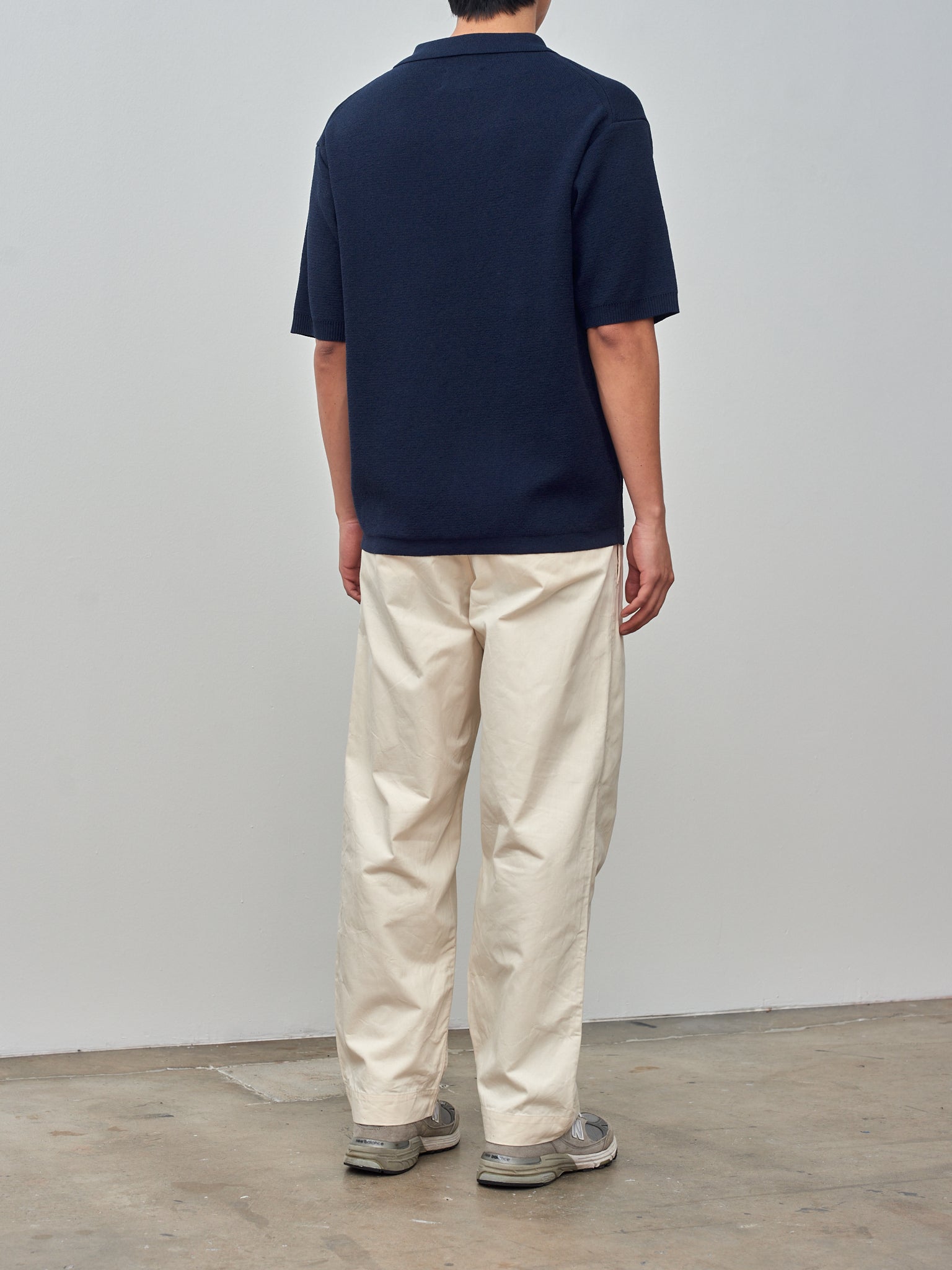 Namu Shop - Document Hanji Polo Sweater - Navy