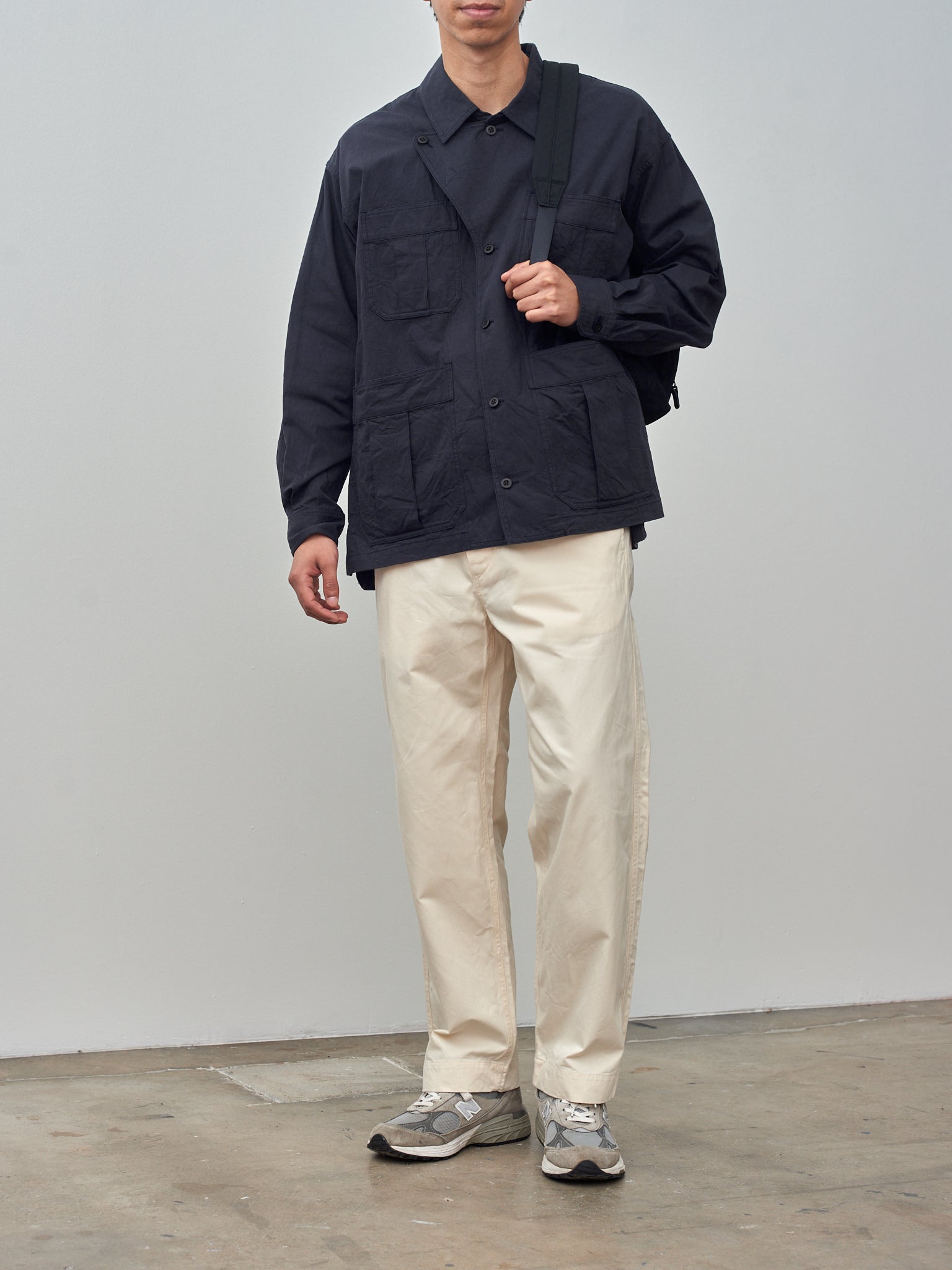 Namu Shop - ts(s) Cotton Slub D-Ring Belted Pants - Natural