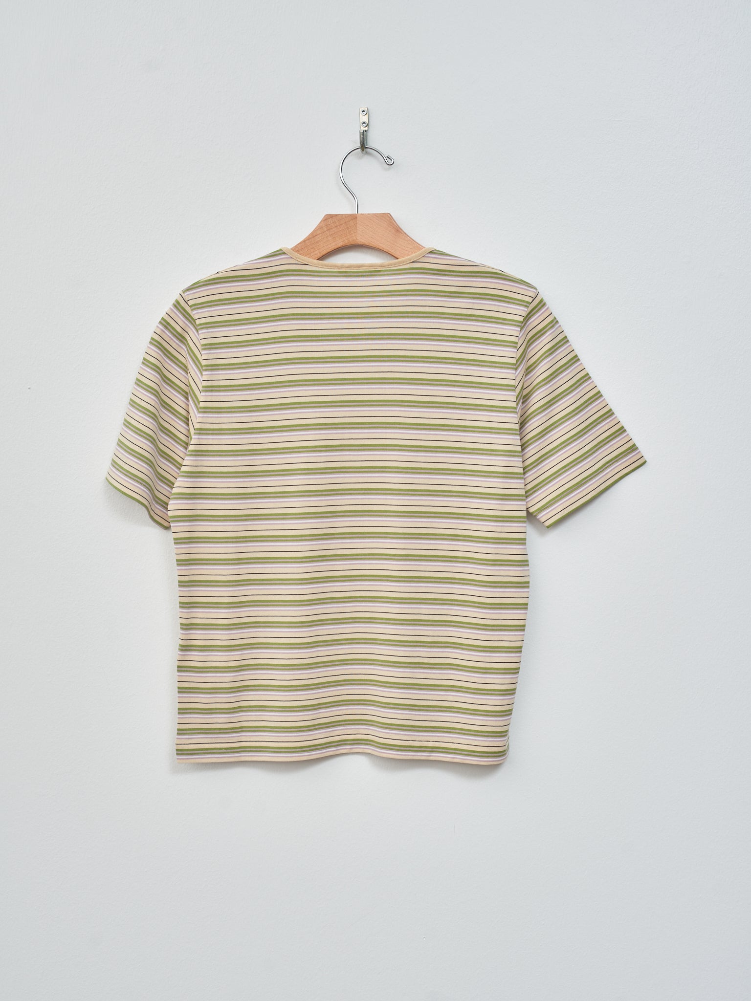 Namu Shop - Auralee Hard Twist Cotton Border Tee - Beige Border