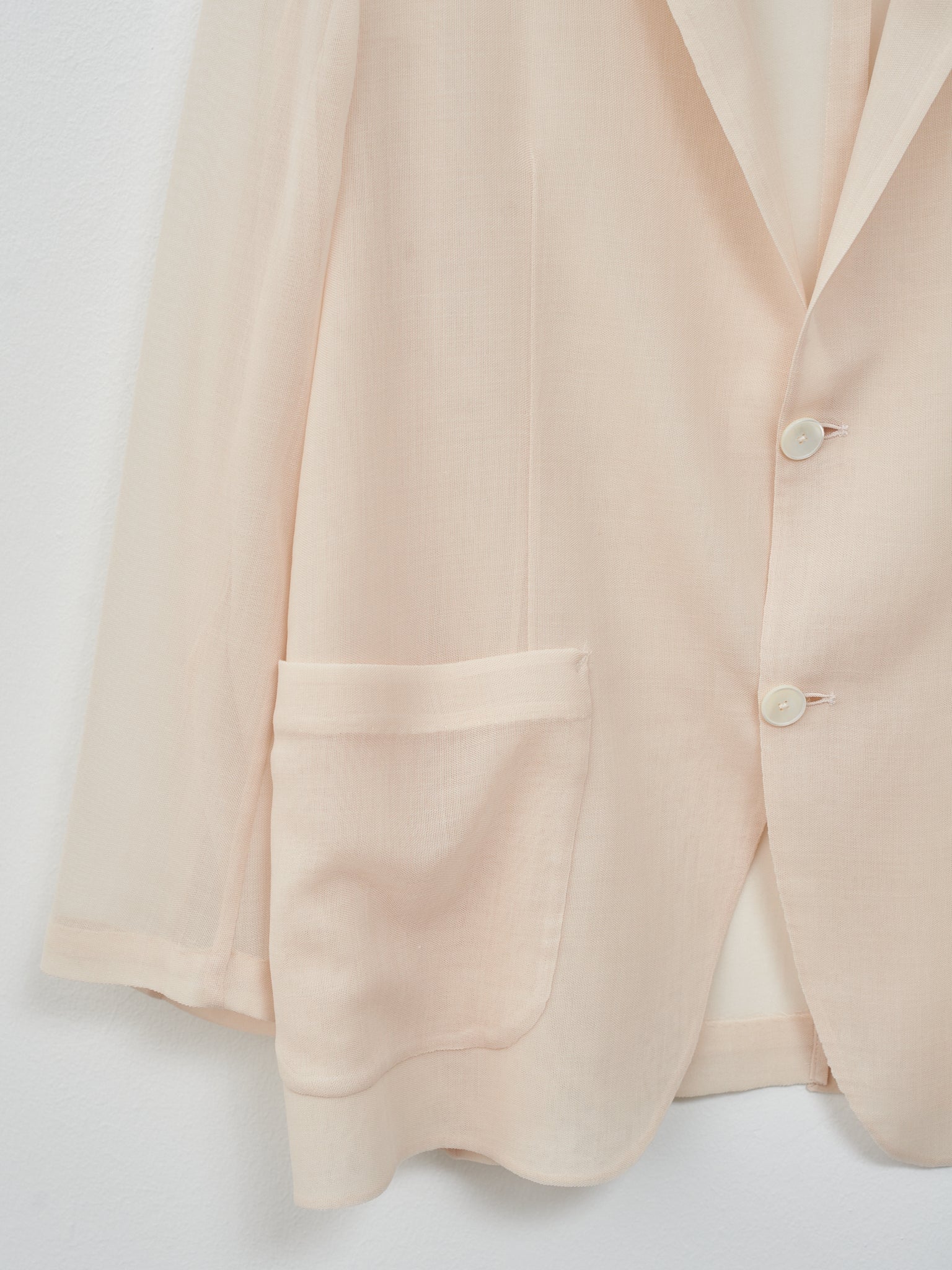 Namu Shop - Auralee Wool Recycle Polyester Leno Sheer Jacket - Ivory