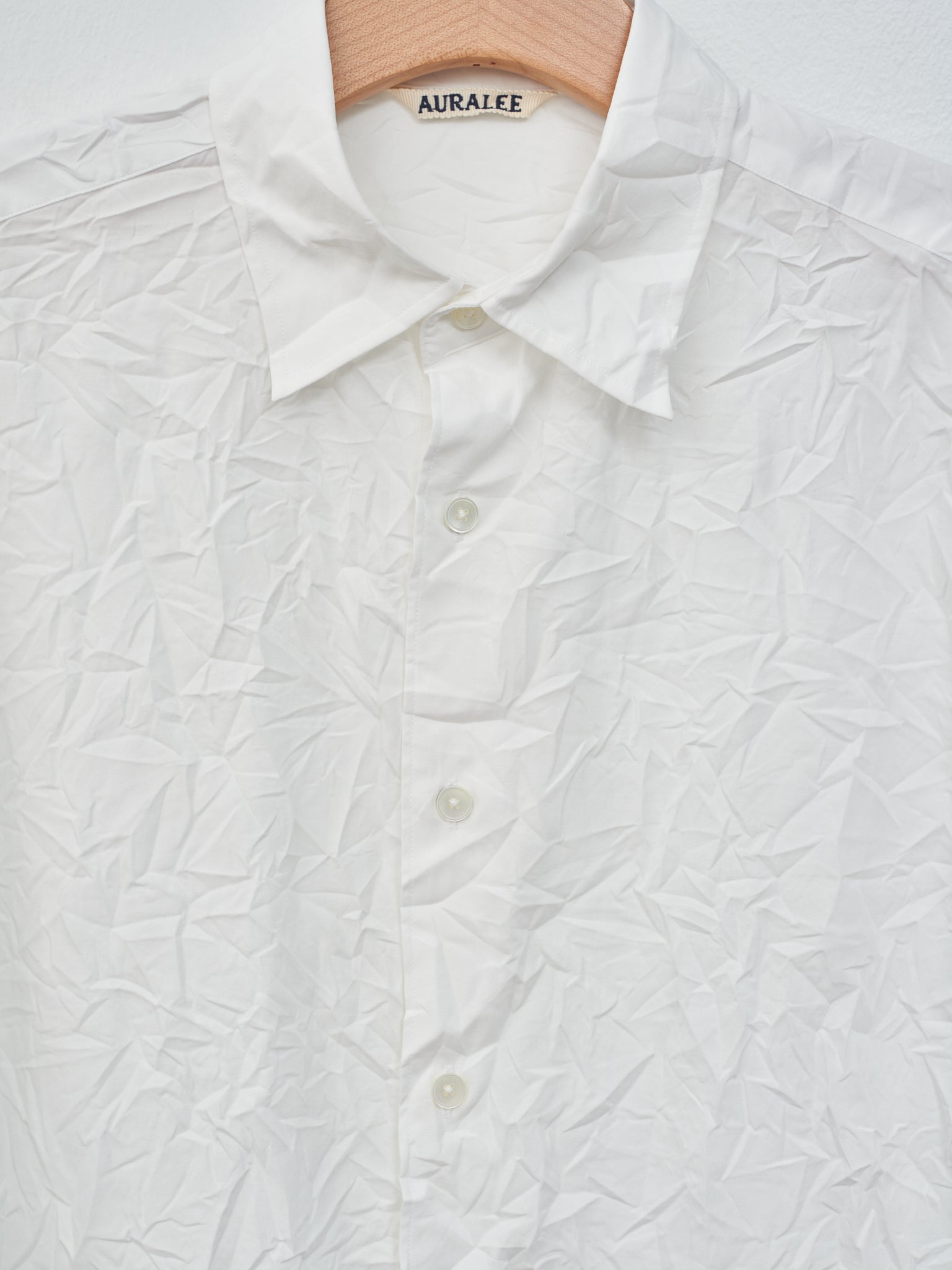 Namu Shop - Auralee Wrinkled Washed Finx Twill Shirt - White