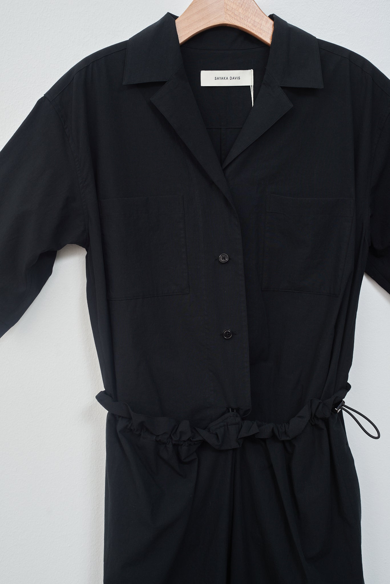 Namu Shop - Sayaka Davis Open Collar Jumpsuit - Black