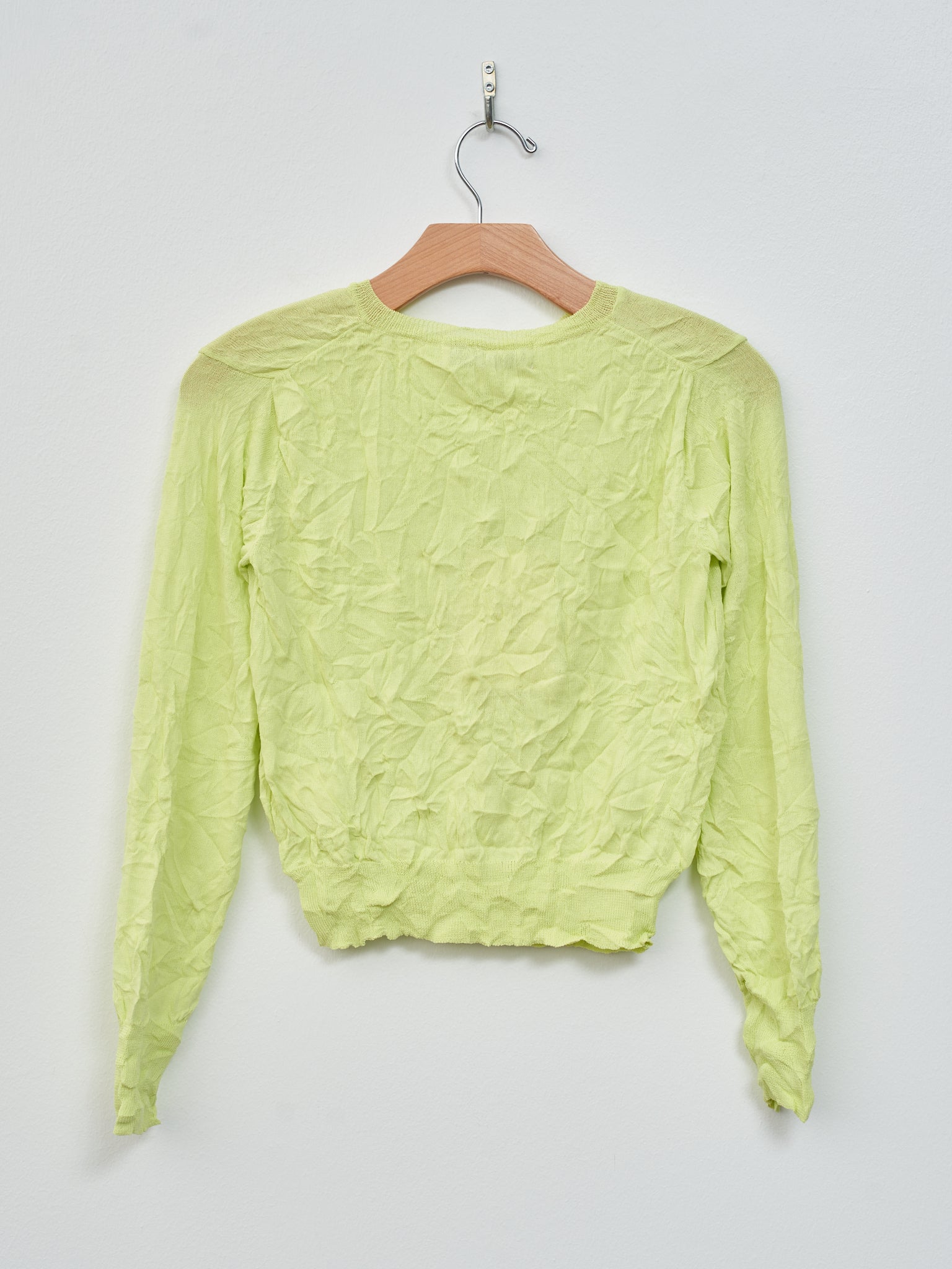 Namu Shop - Sayaka Davis Crinkled Knit Cardigan - Acid Lime