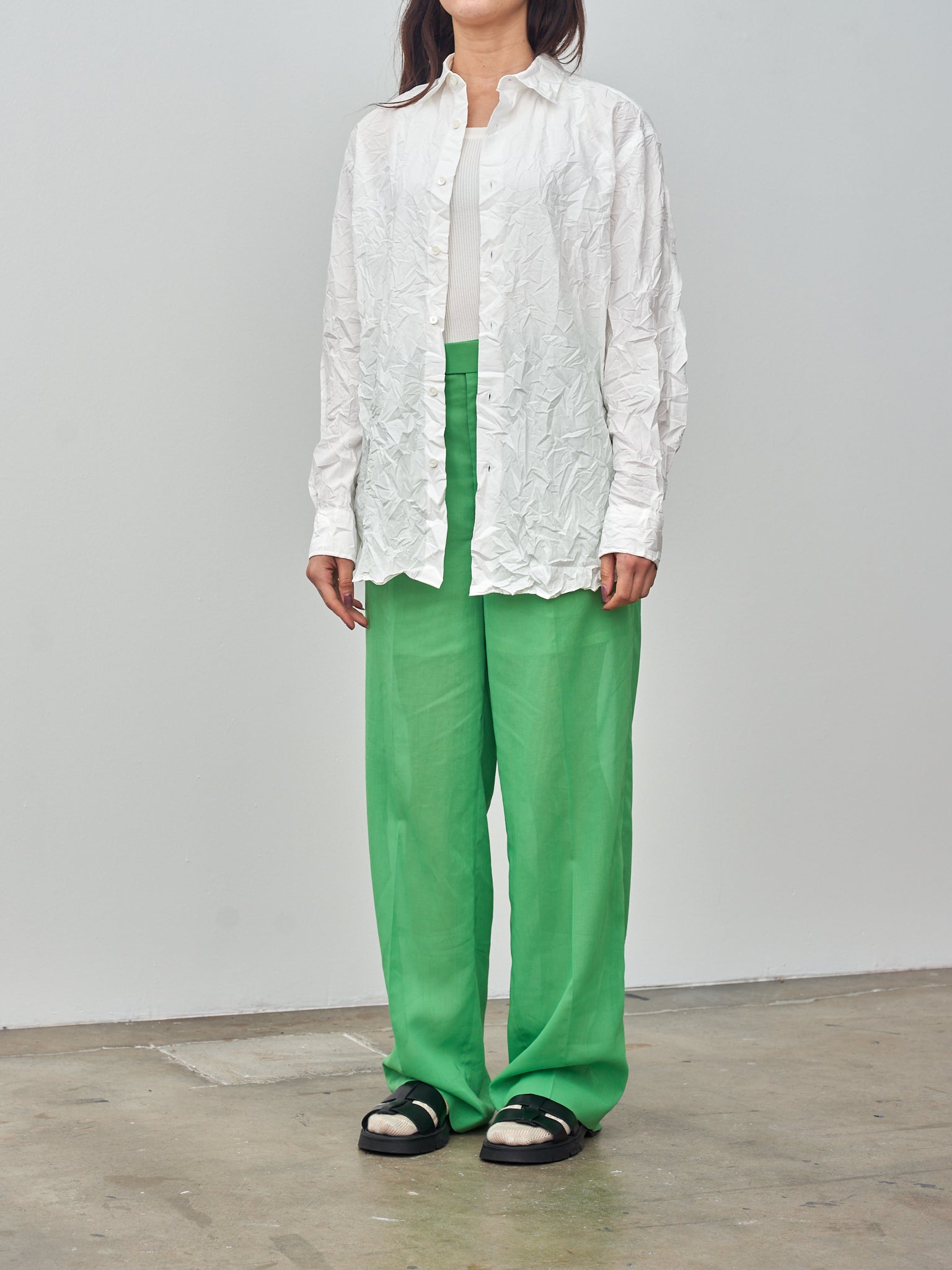 Namu Shop - Auralee Wrinkled Washed Finx Twill Shirt - White