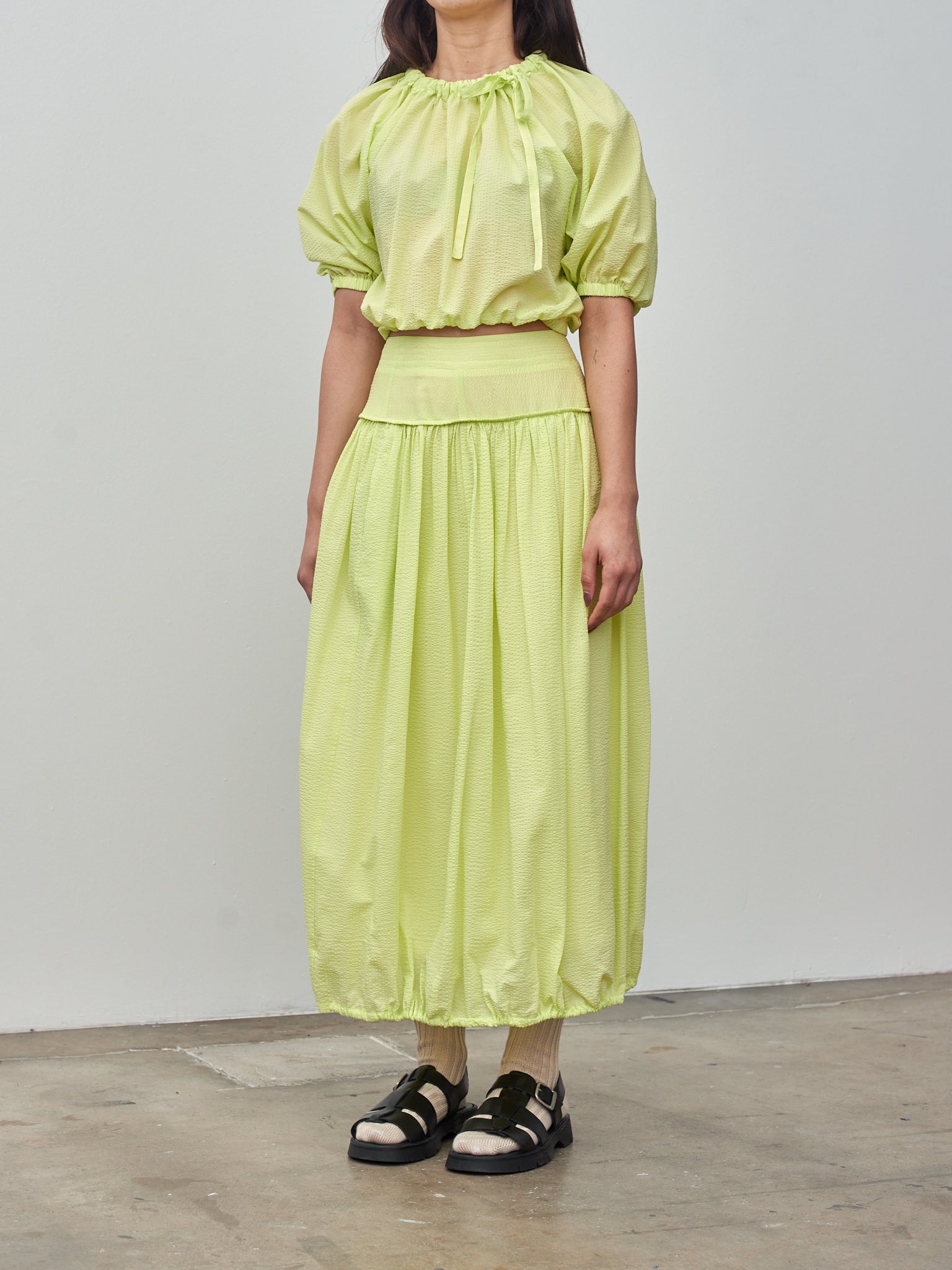 Namu Shop - Sayaka Davis Balloon Blouse - Acid Lime