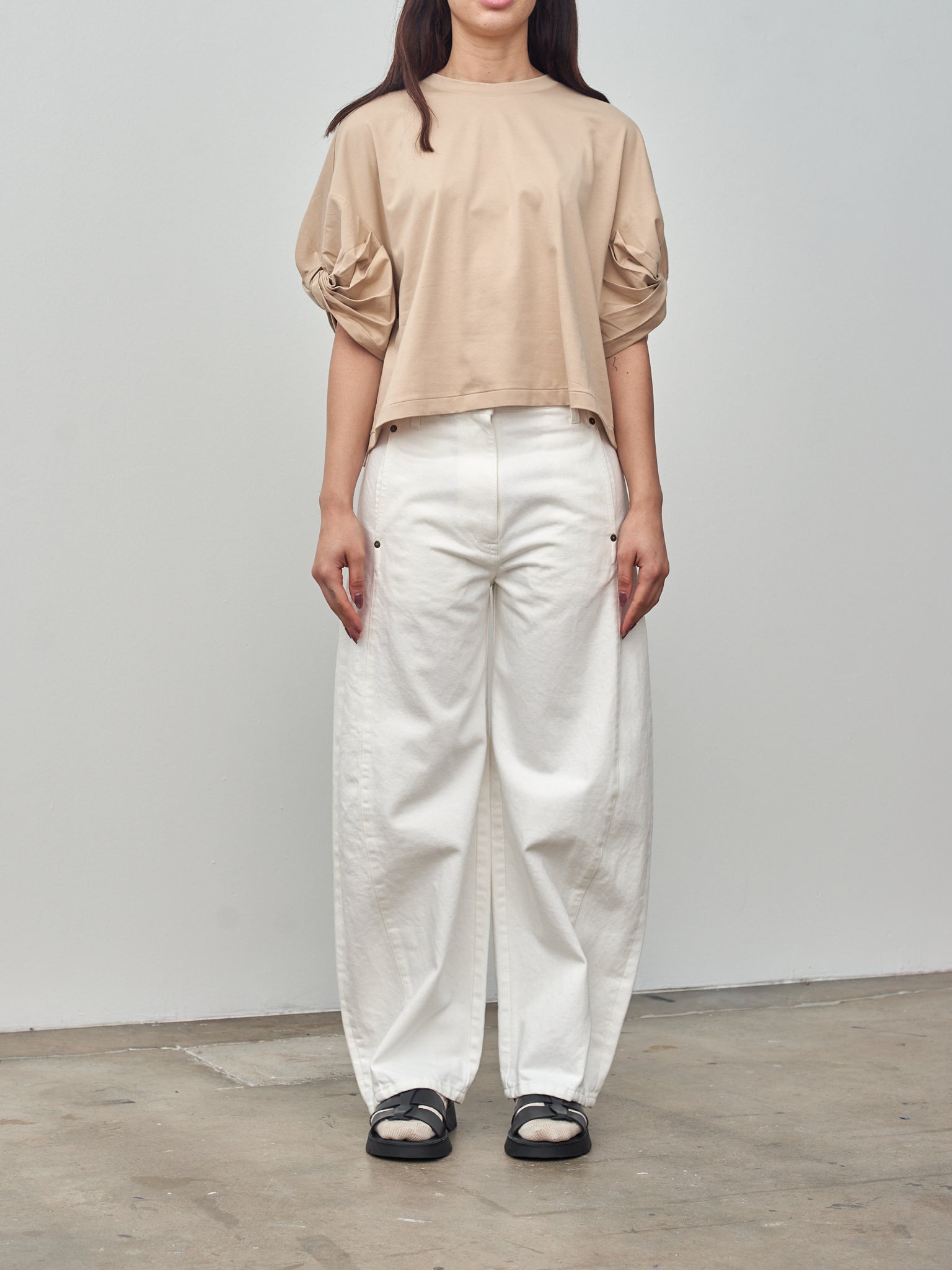 Namu Shop - Sayaka Davis Twisted Sleeve Tee - Biscotti