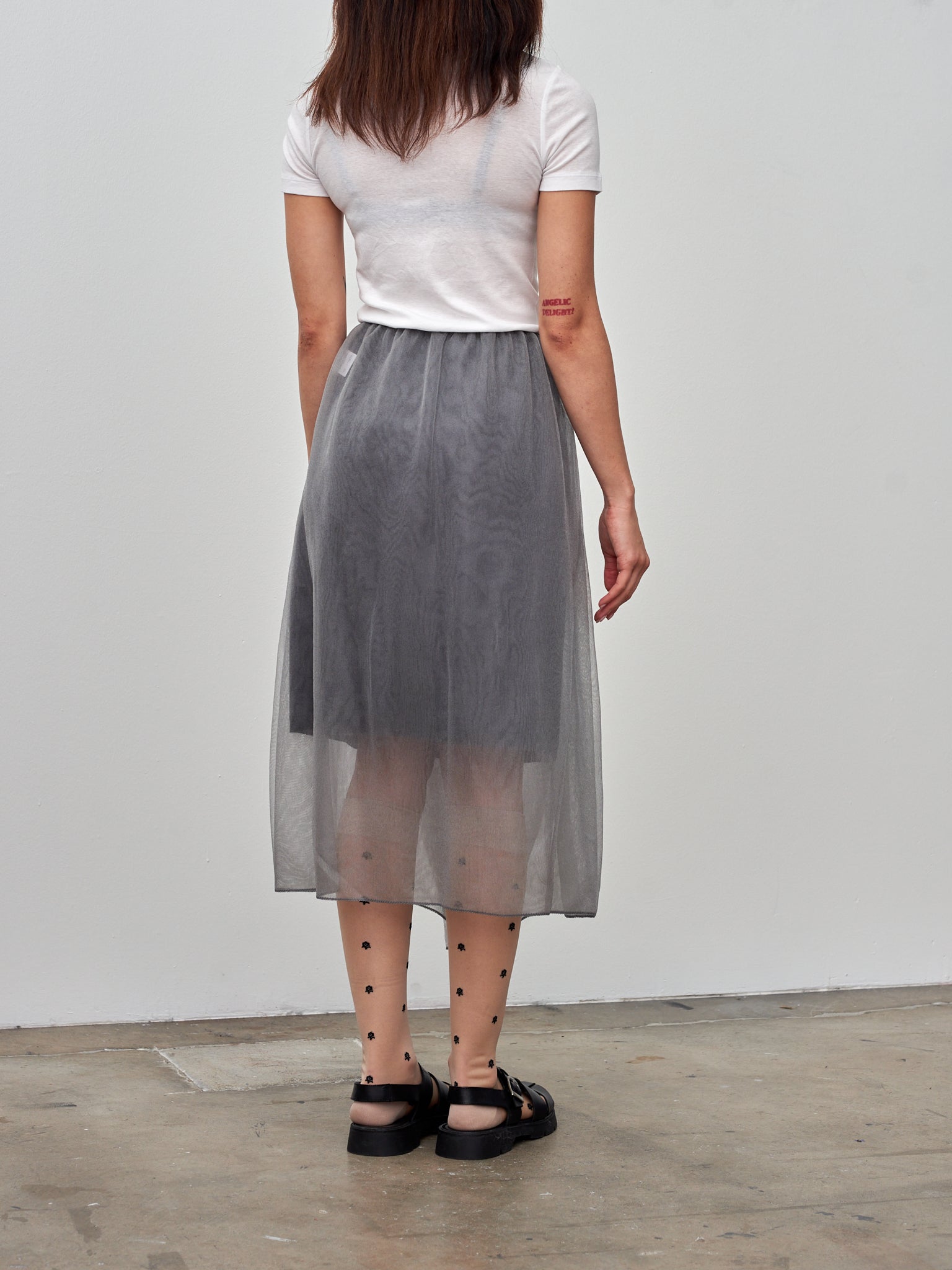 Namu Shop - Unfil Yarn Knit Skirt - Gray