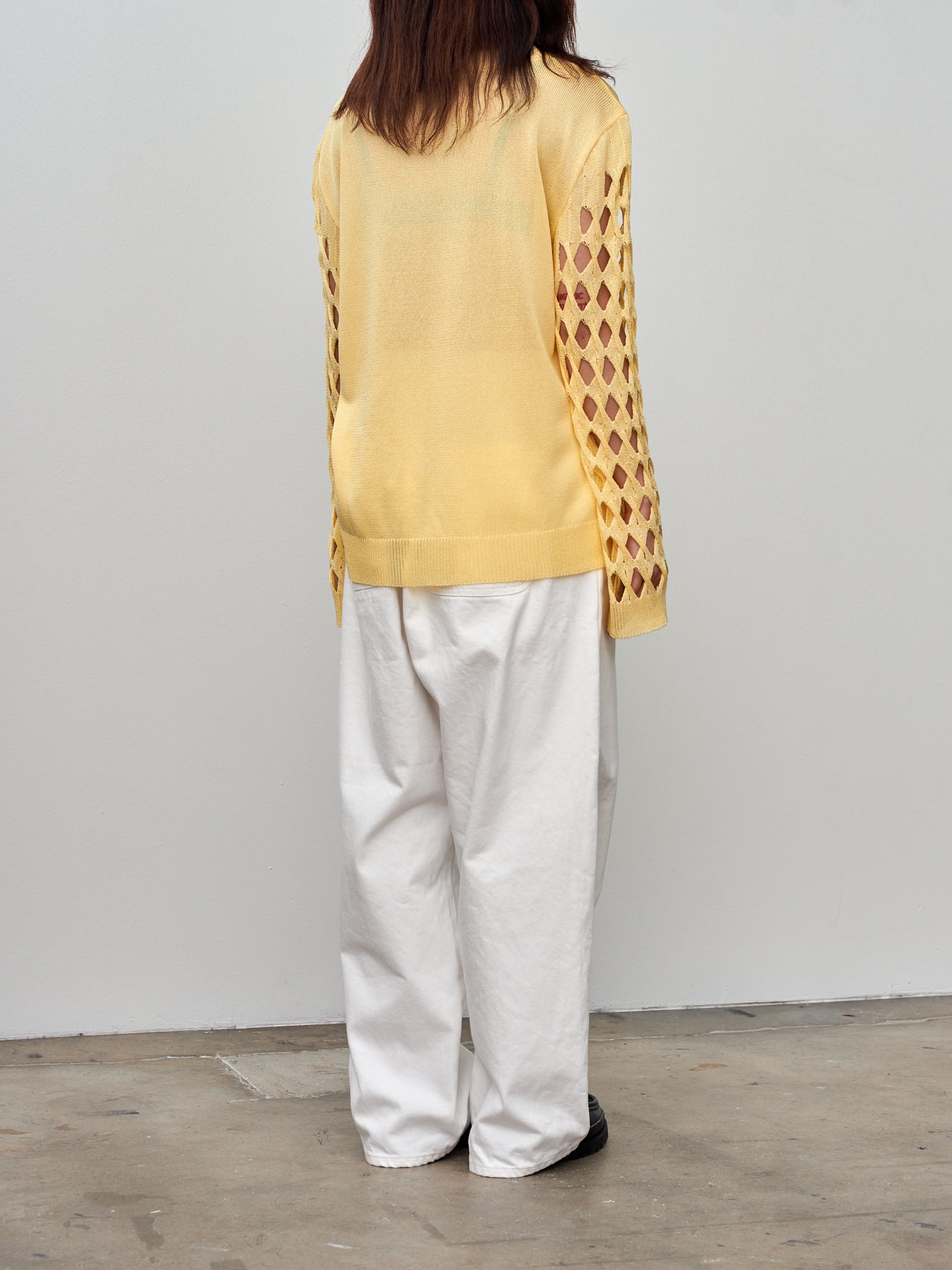 Namu Shop - Babaco Cable Sleeve Pullover - Cream Yellow