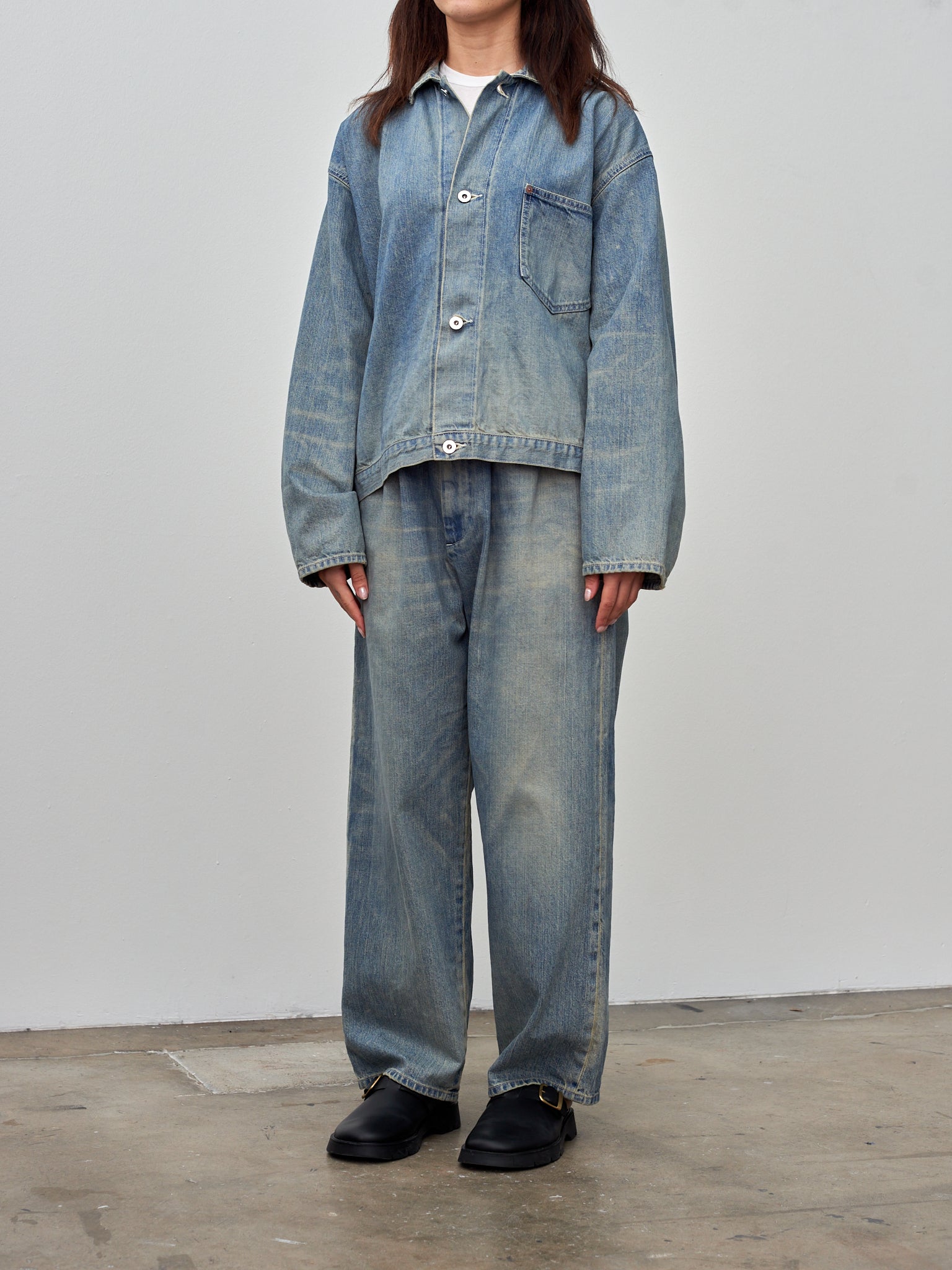 Namu Shop - Yoko Sakamoto Denim Blouse Jacket - Fade Indigo