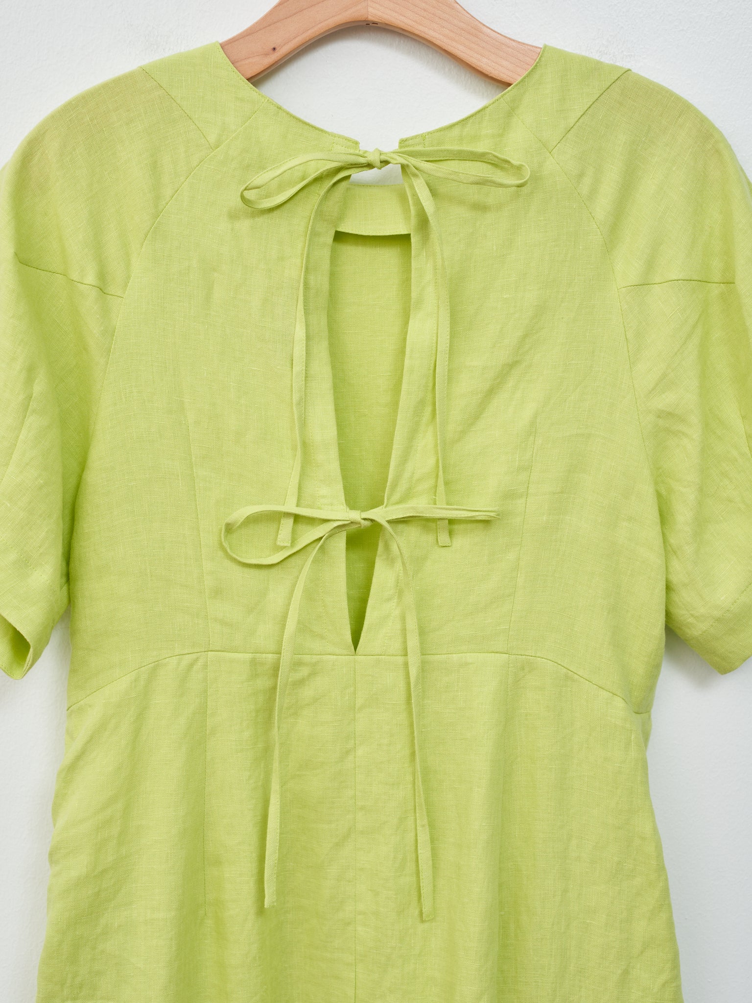 Namu Shop - Sayaka Davis Barrel Sleeve Dress - Acid Lime