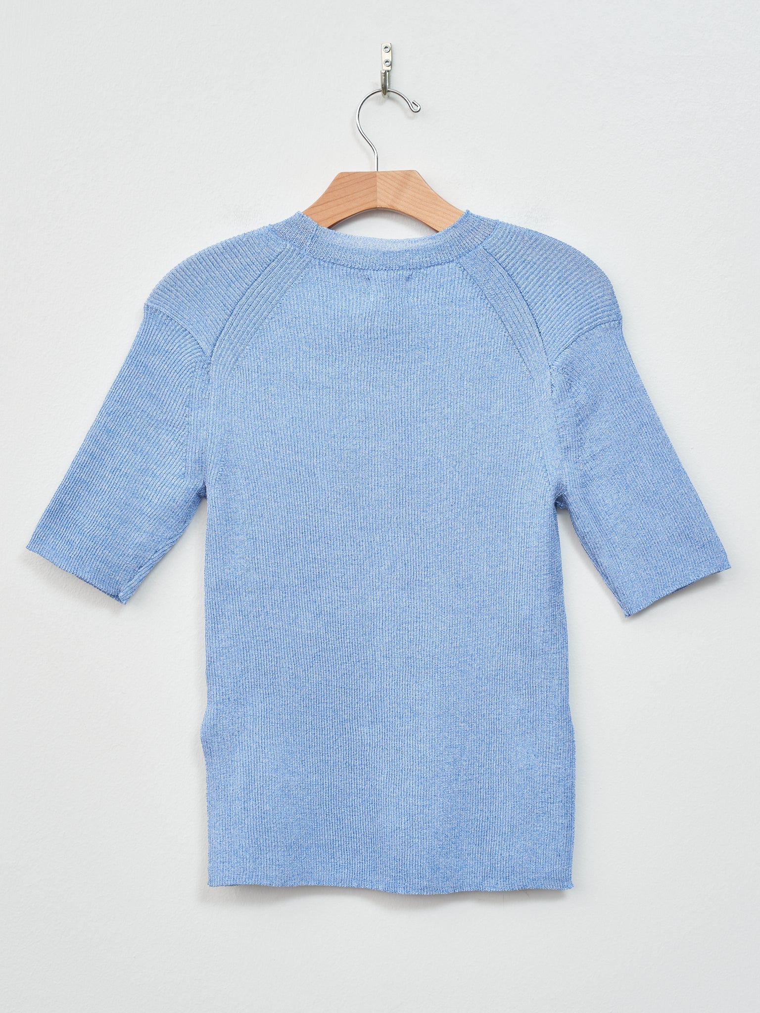 Namu Shop - Babaco Ribbed Half Sleeve Pullover - Blue Melange