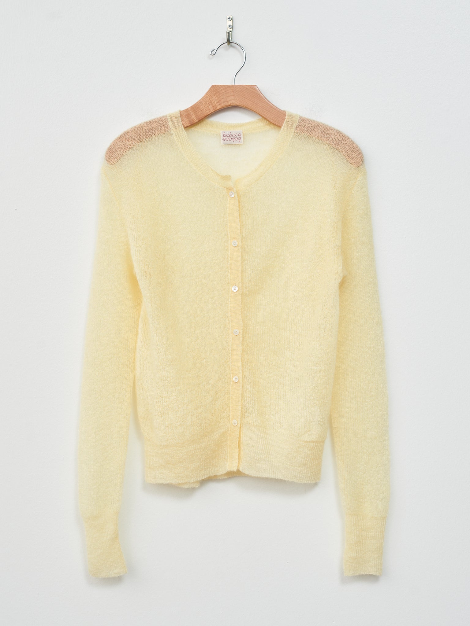Namu Shop - Babaco Fine Mohair Silk Cardigan - Cream Yellow