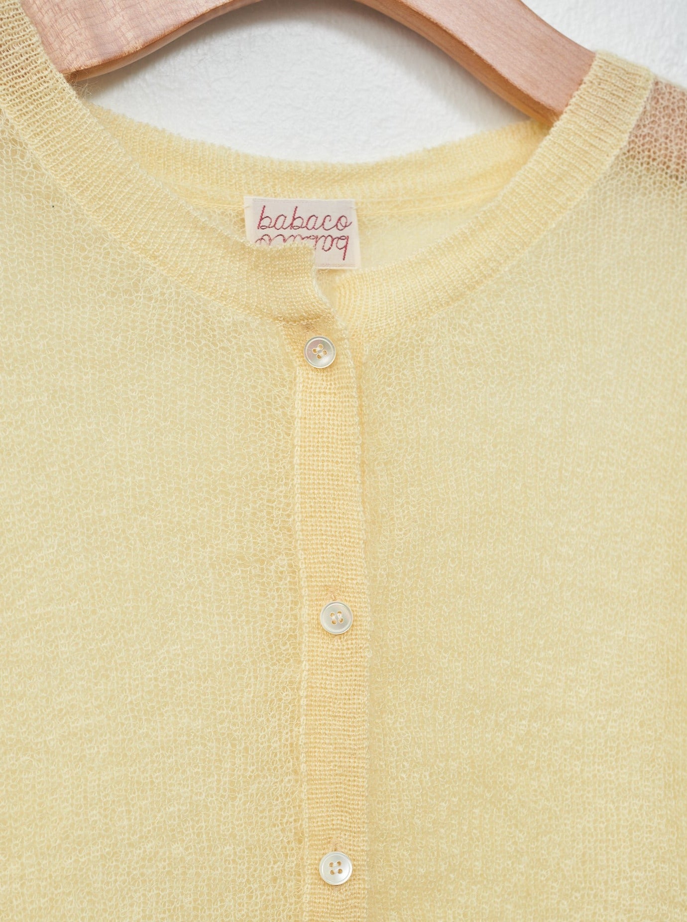 Namu Shop - Babaco Fine Mohair Silk Cardigan - Cream Yellow