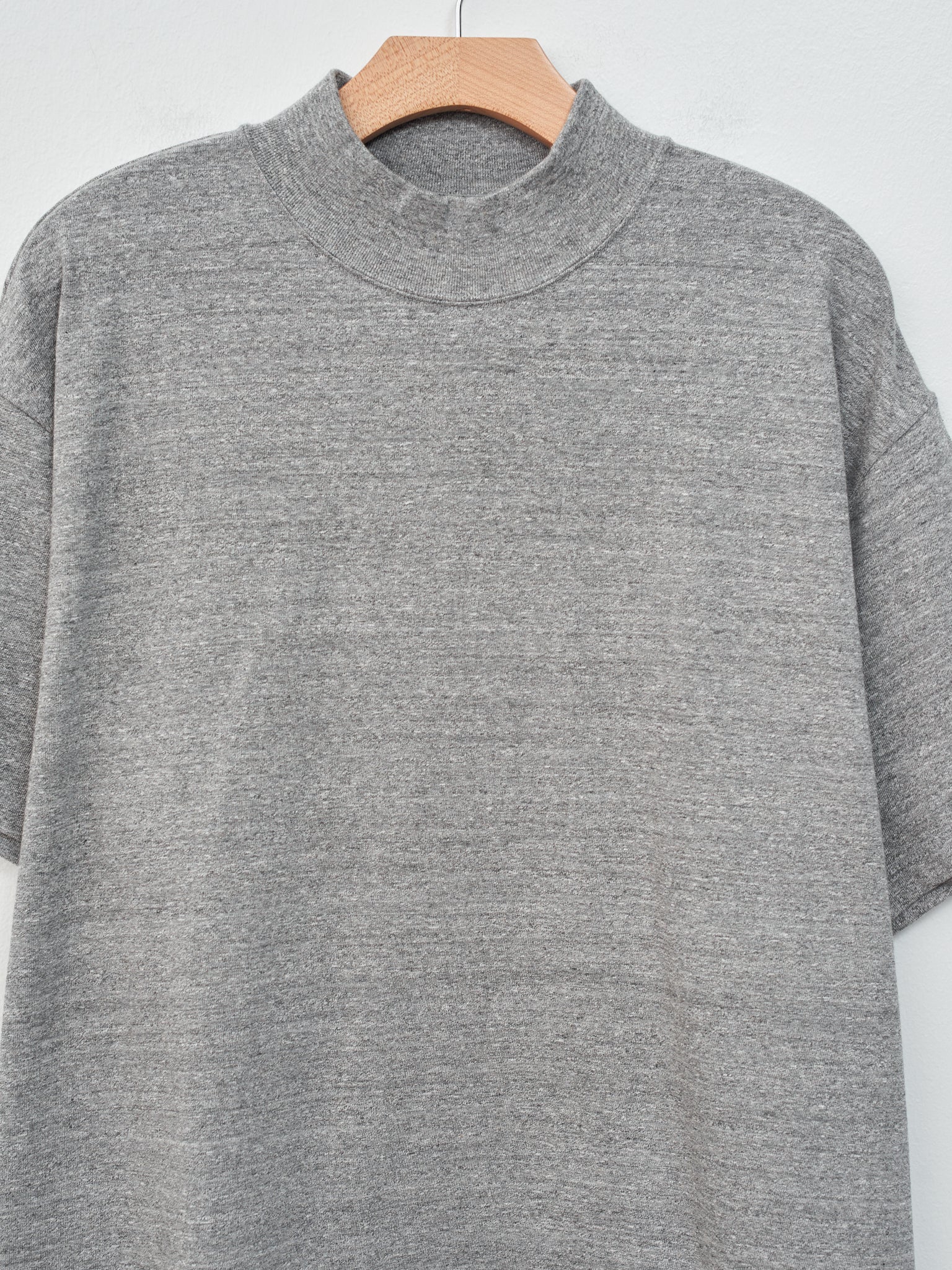 Namu Shop - Yoko Sakamoto Mock Neck T-Shirt - Heather Gray