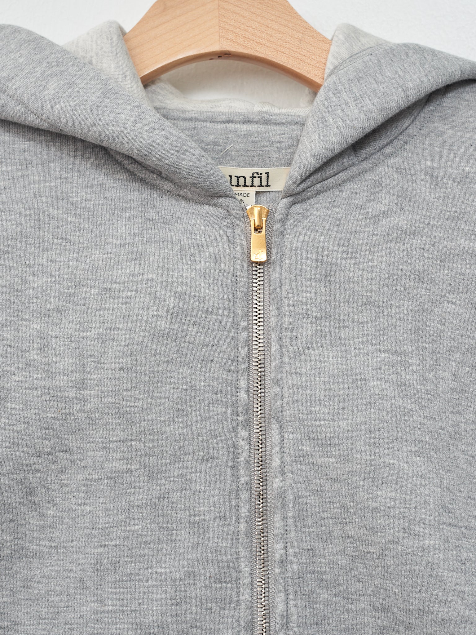 Namu Shop - Unfil Double Facing Jersey Oversized Zip Parka - Heather Gray
