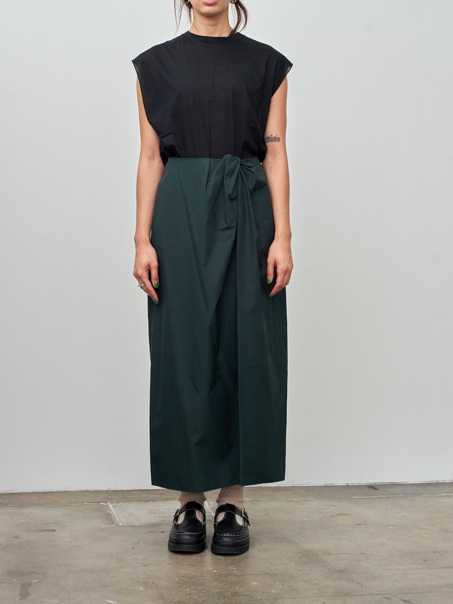 Namu Shop - Yleve Cotton Sheer Jersey Sleeveless Tee - Black