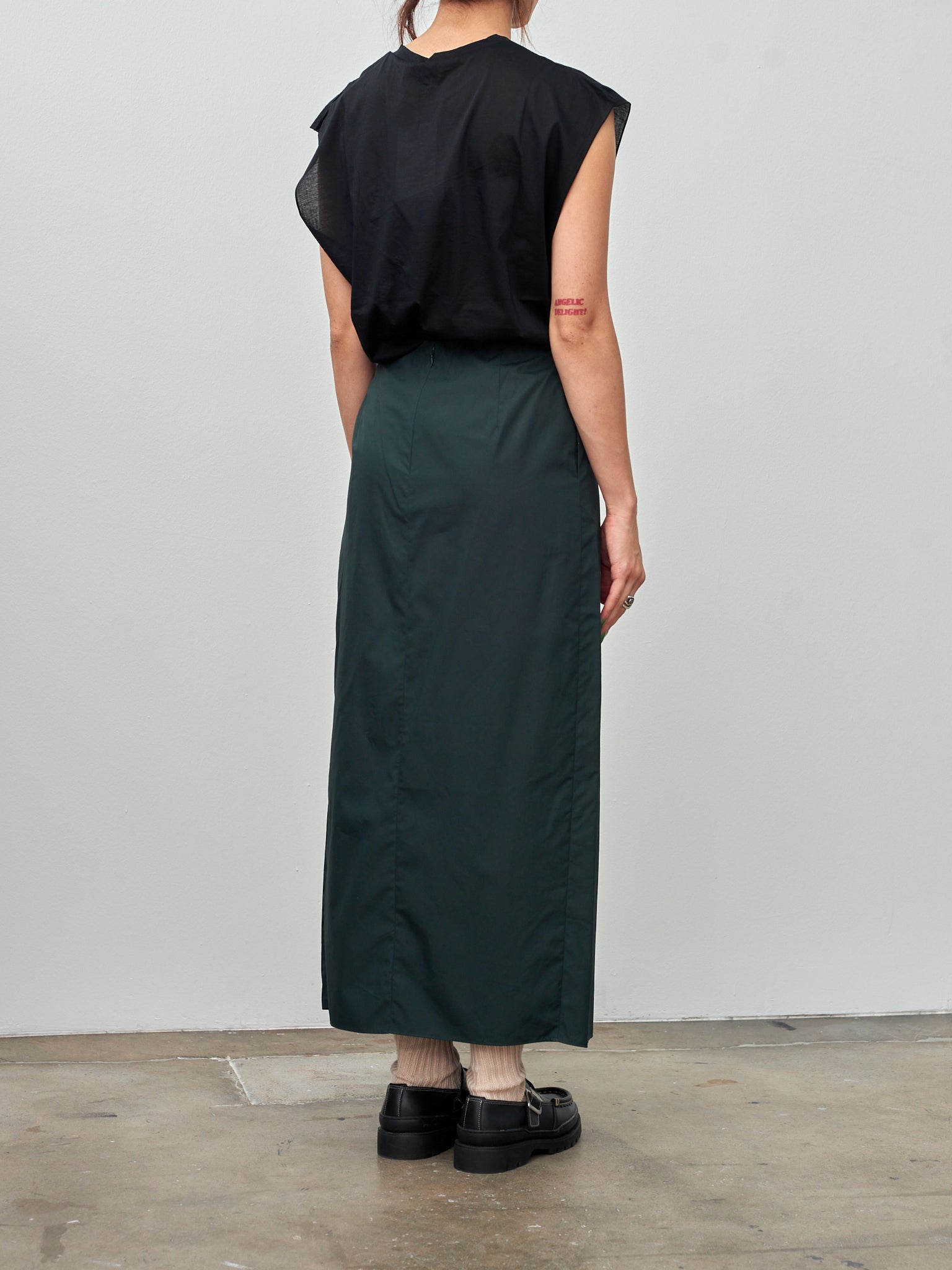 Namu Shop - Yleve Cotton Sheer Jersey Sleeveless Tee - Black