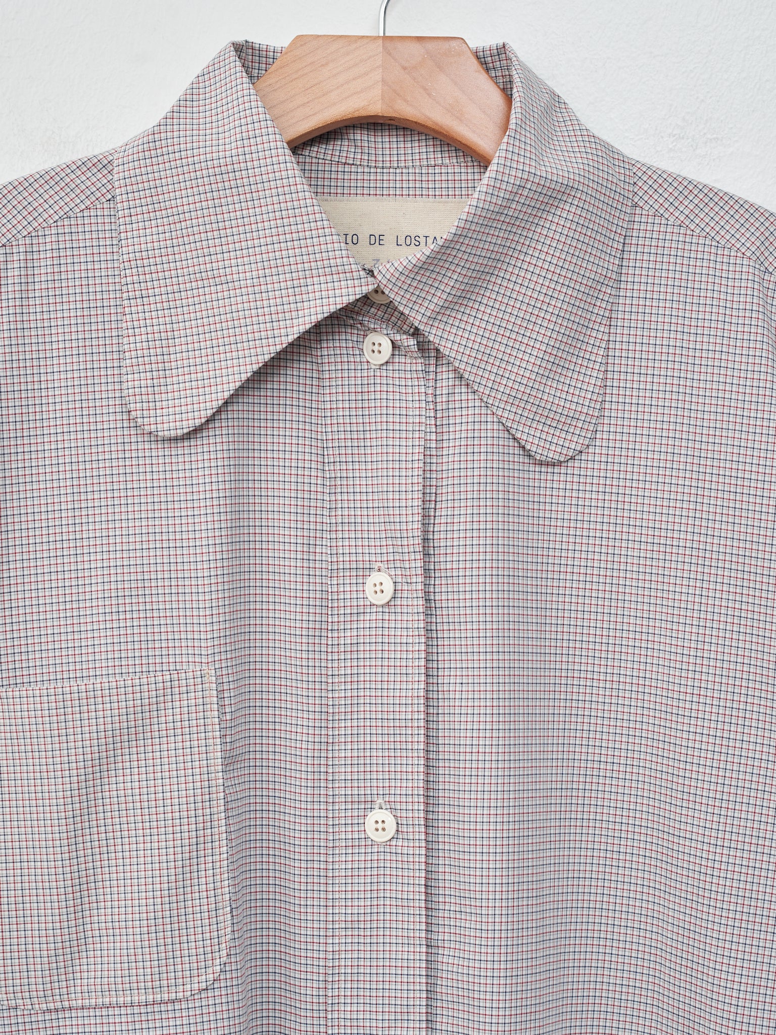Namu Shop - Studio de Lostanges Long Collar Dress - Red x Blue Check