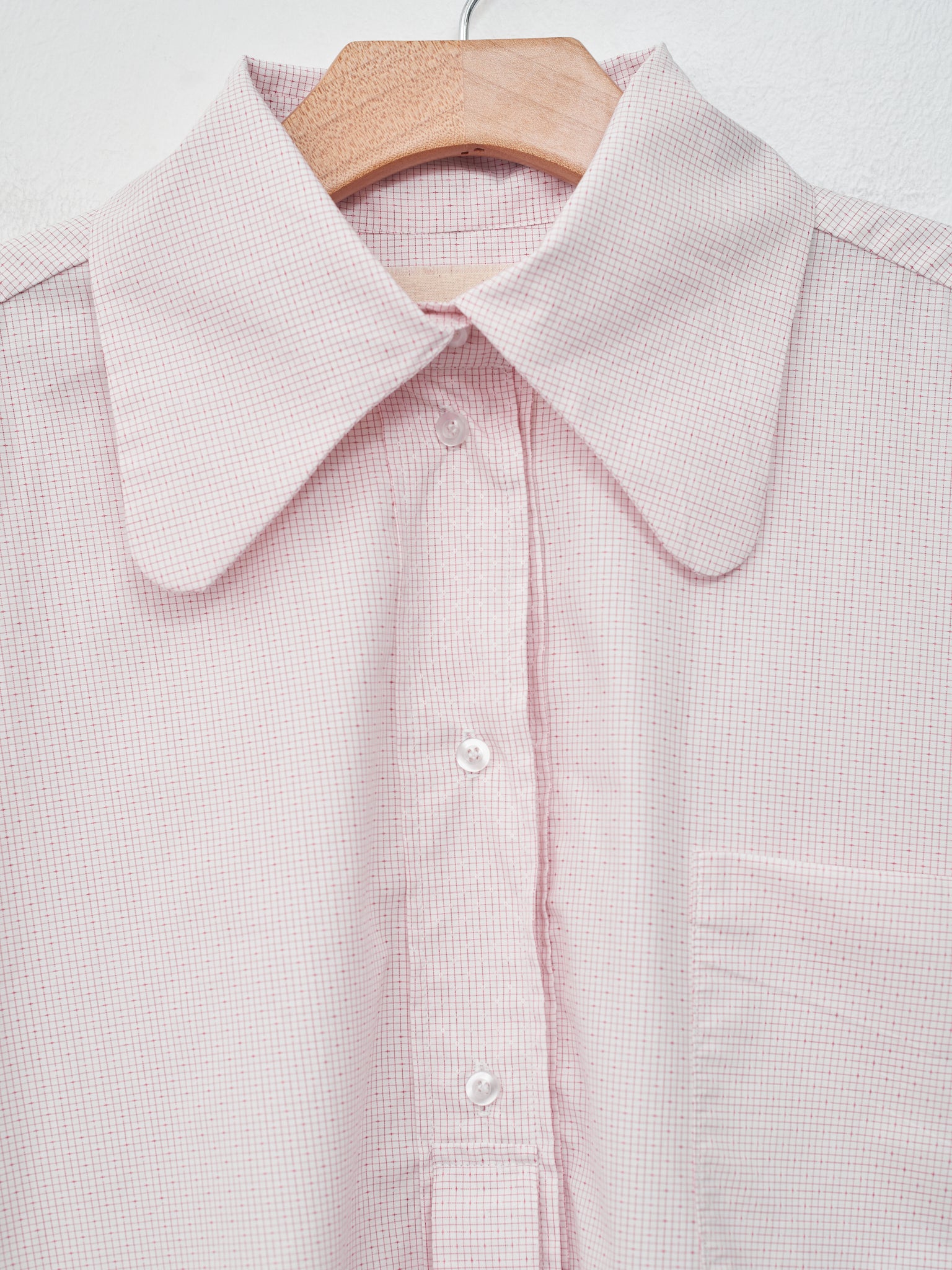 Namu Shop - Studio de Lostanges Long Collar Shirt - Red Check