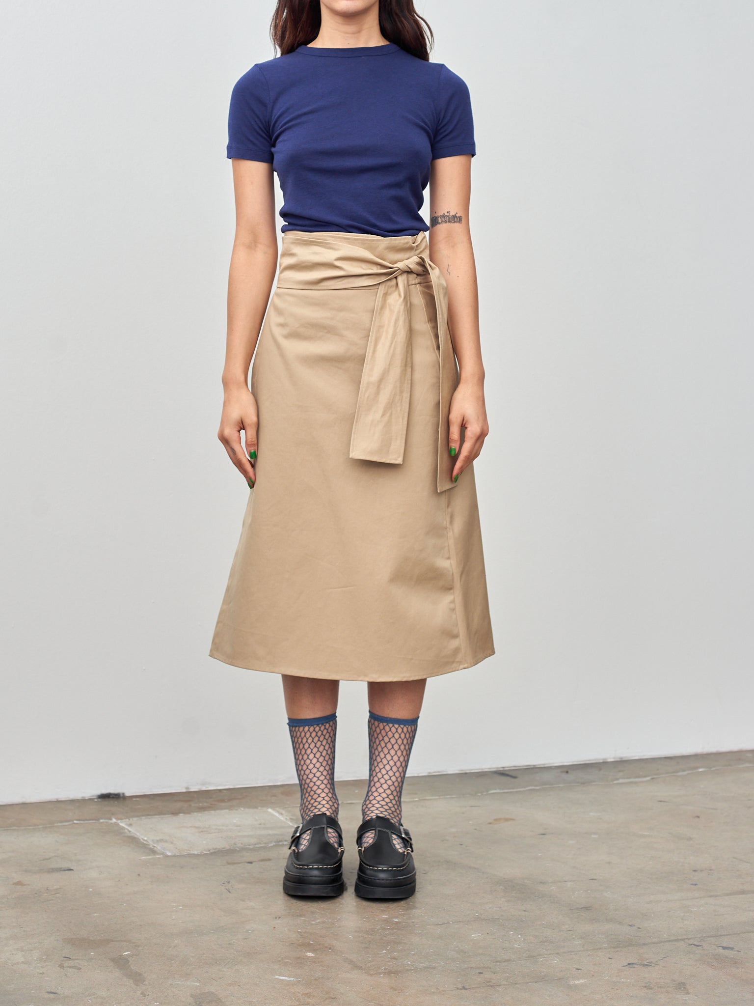 Namu Shop - Babaco Cotton/Silk Basic T-Shirt - Navy