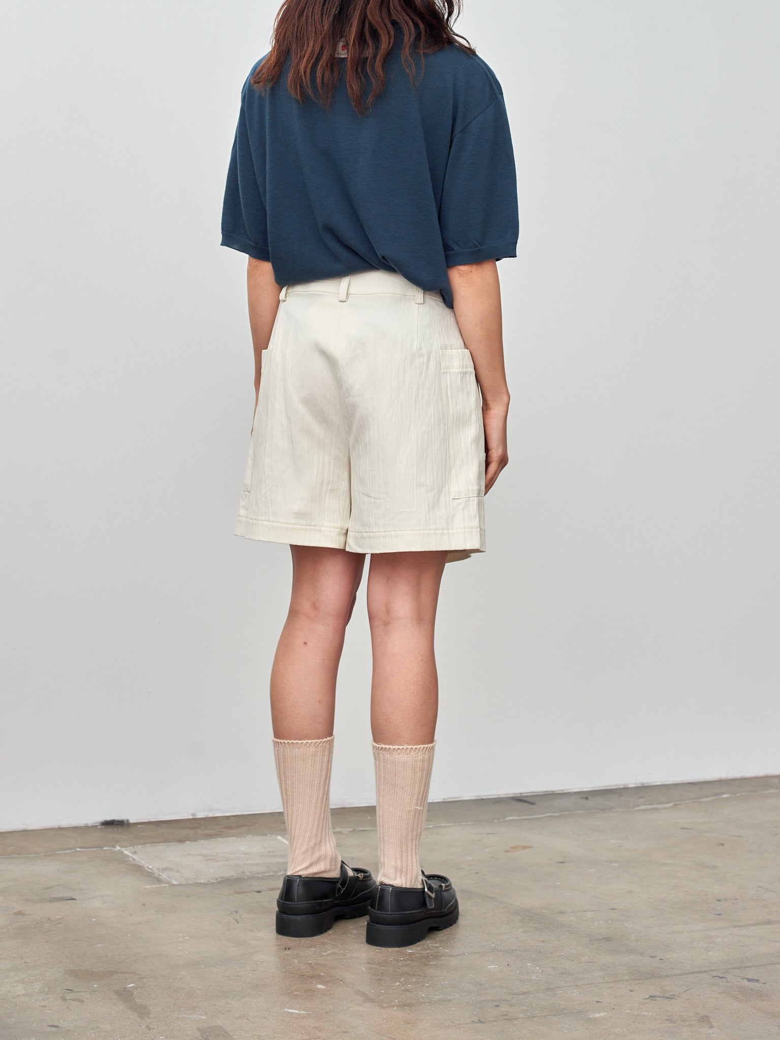 Namu Shop - Sayaka Davis Crinkled Cotton Linen Skort - Ivory