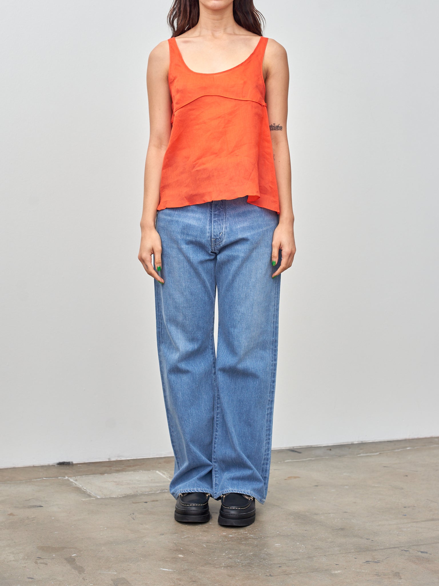 Namu Shop - Sayaka Davis Sheer Tank Top - Orange