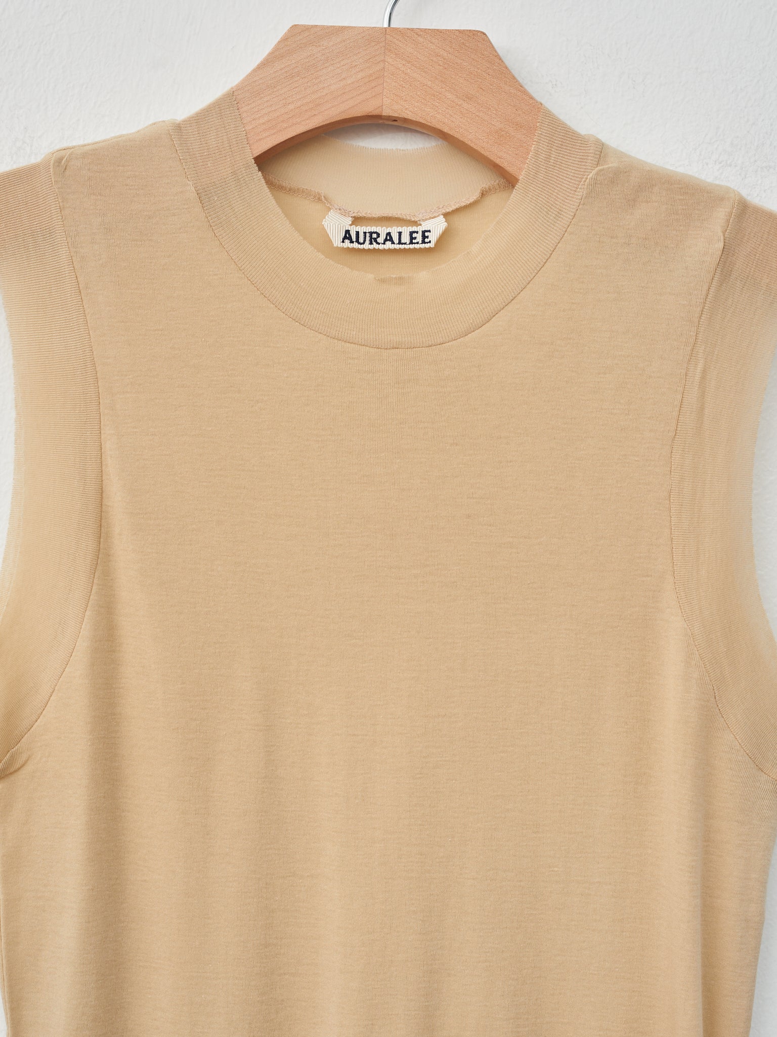 Namu Shop - Auralee Super High Gauge Sheer Rib Tank - Light Beige