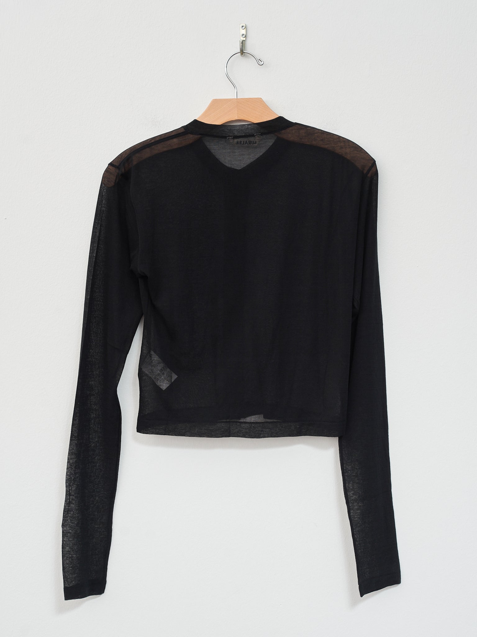 Namu Shop - Auralee Hard Twist Cotton Gauze Cardigan - Black