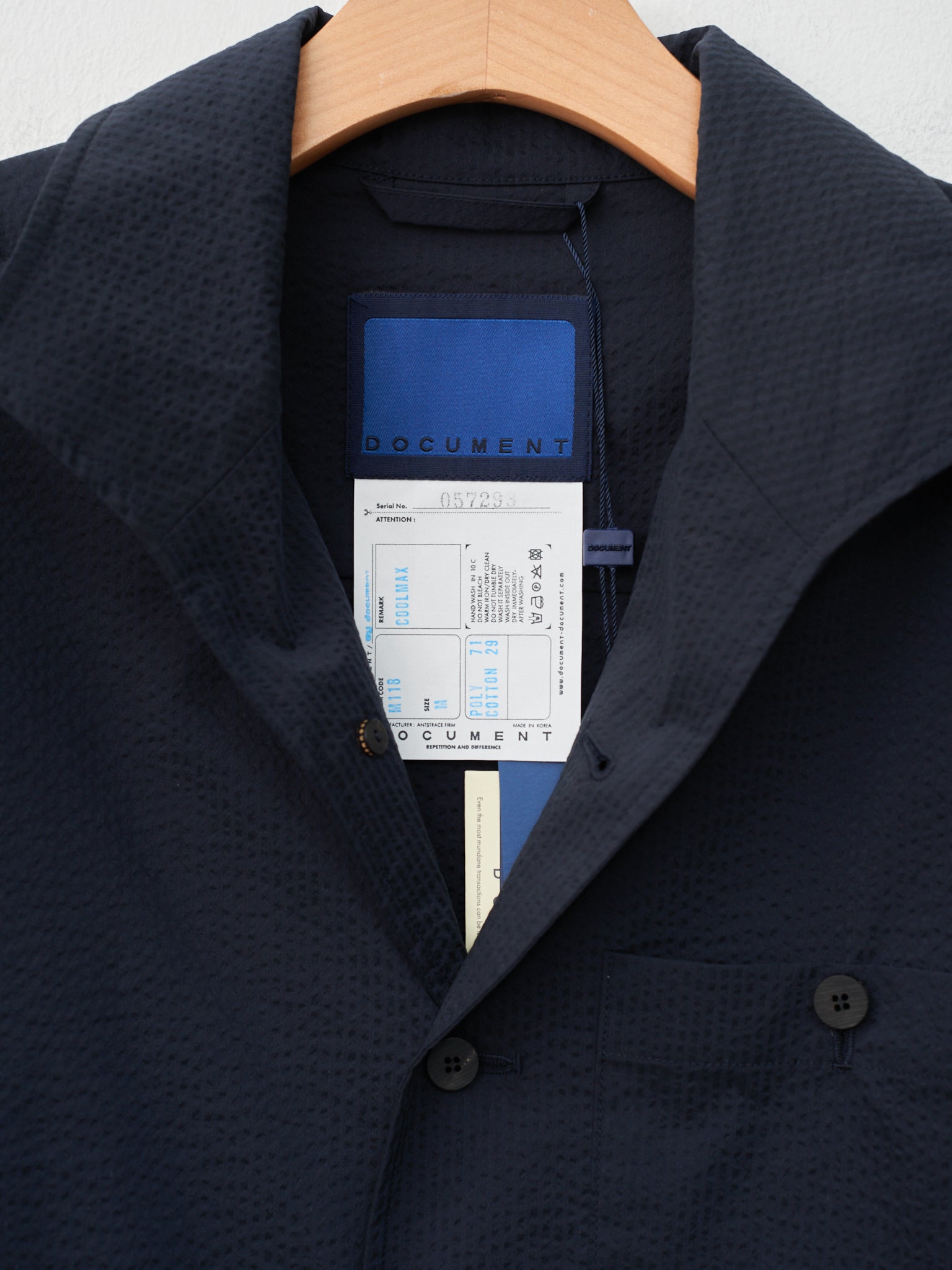 Namu Shop - Document Seersucker Easy Jacket - Dark Navy