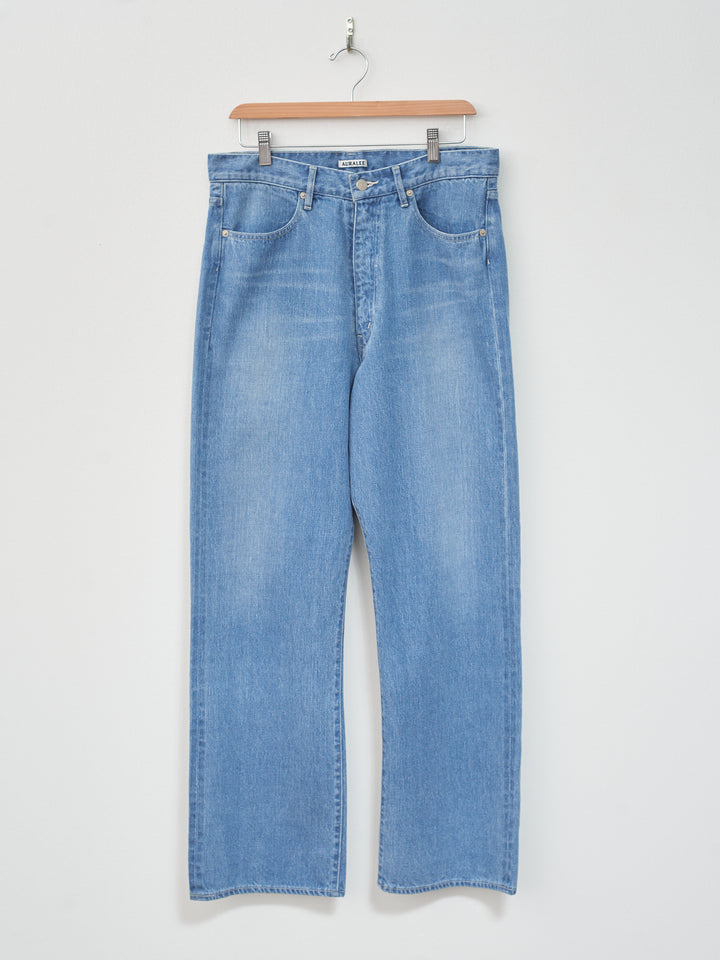 Namu Shop - Auralee Selvedge Faded Light Denim Pants - Light Indigo