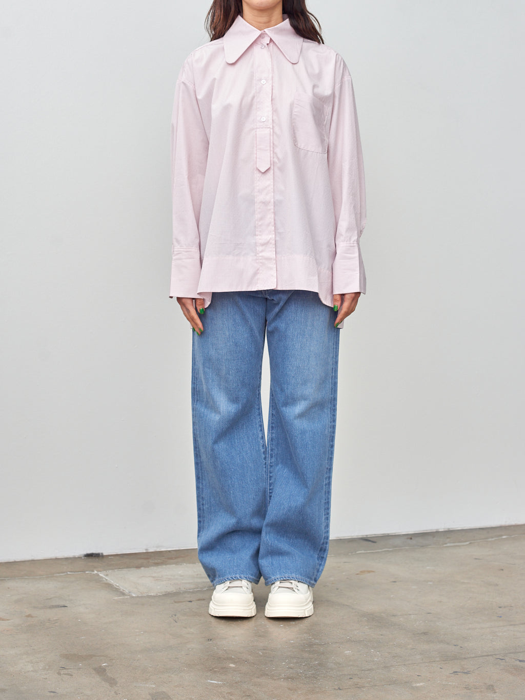 Namu Shop - Studio de Lostanges Long Collar Shirt - Red Check