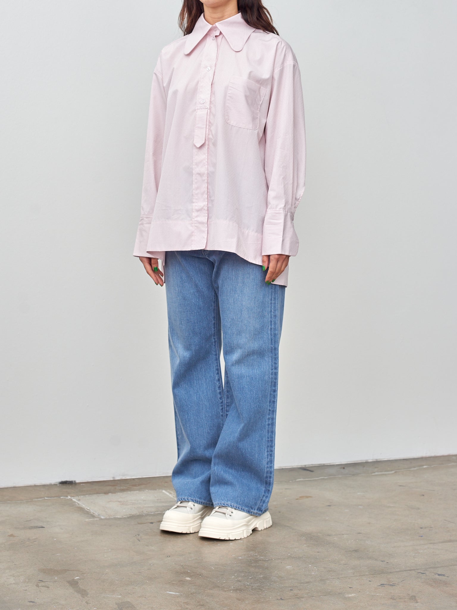Namu Shop - Studio de Lostanges Long Collar Shirt - Red Check