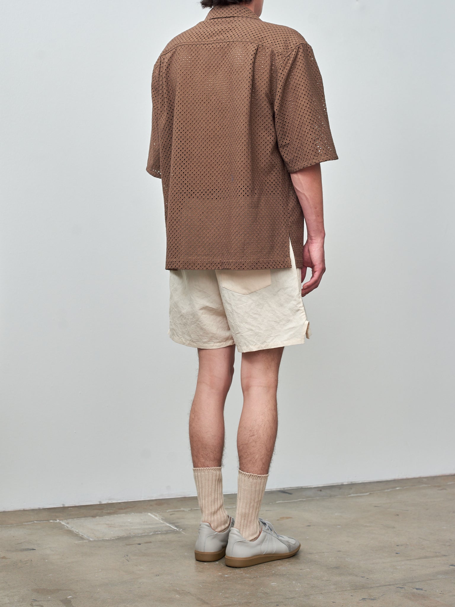 Namu Shop - S.K. Manor Hill Aloha Shirt - Brown Check-Embroidered Cotton