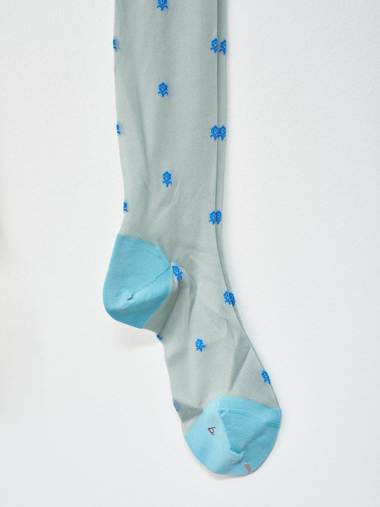 Namu Shop - Babaco Small Flower Stocking - Beige, Mint Blue