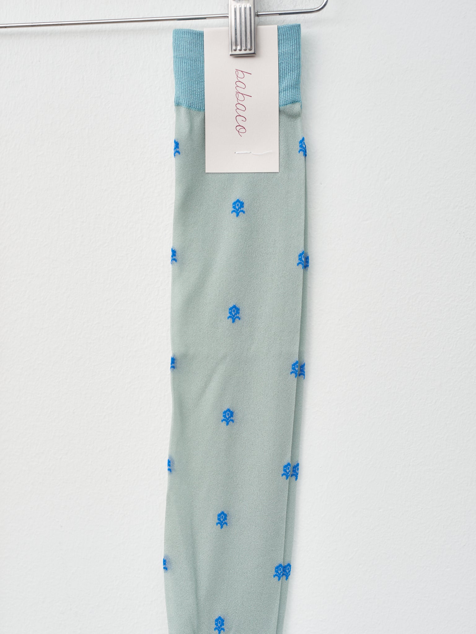 Namu Shop - Babaco Small Flower Stocking - Beige, Mint Blue