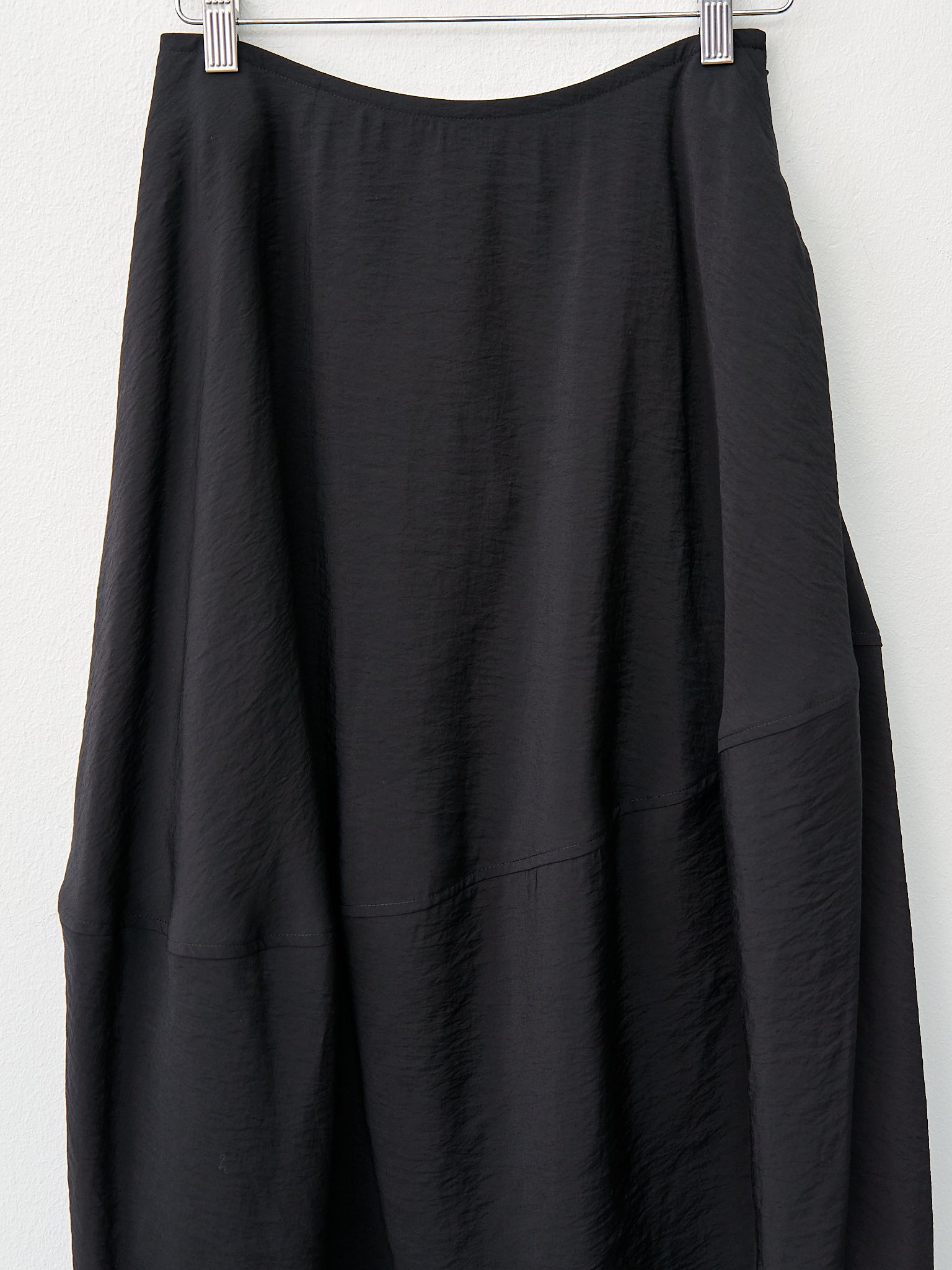 Namu Shop - Yleve Rayon Polyester Broad 3D Skirt - Black
