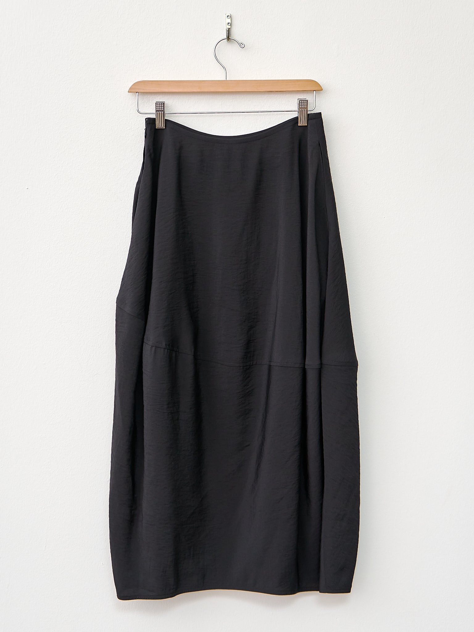 Namu Shop - Yleve Rayon Polyester Broad 3D Skirt - Black