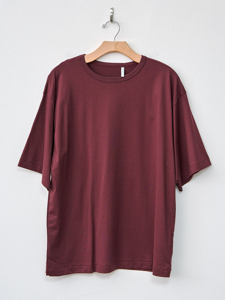 Namu Shop - Kaptain Sunshine Suvin Suede Tenjiku Half Sleeve Tee - Burgundy